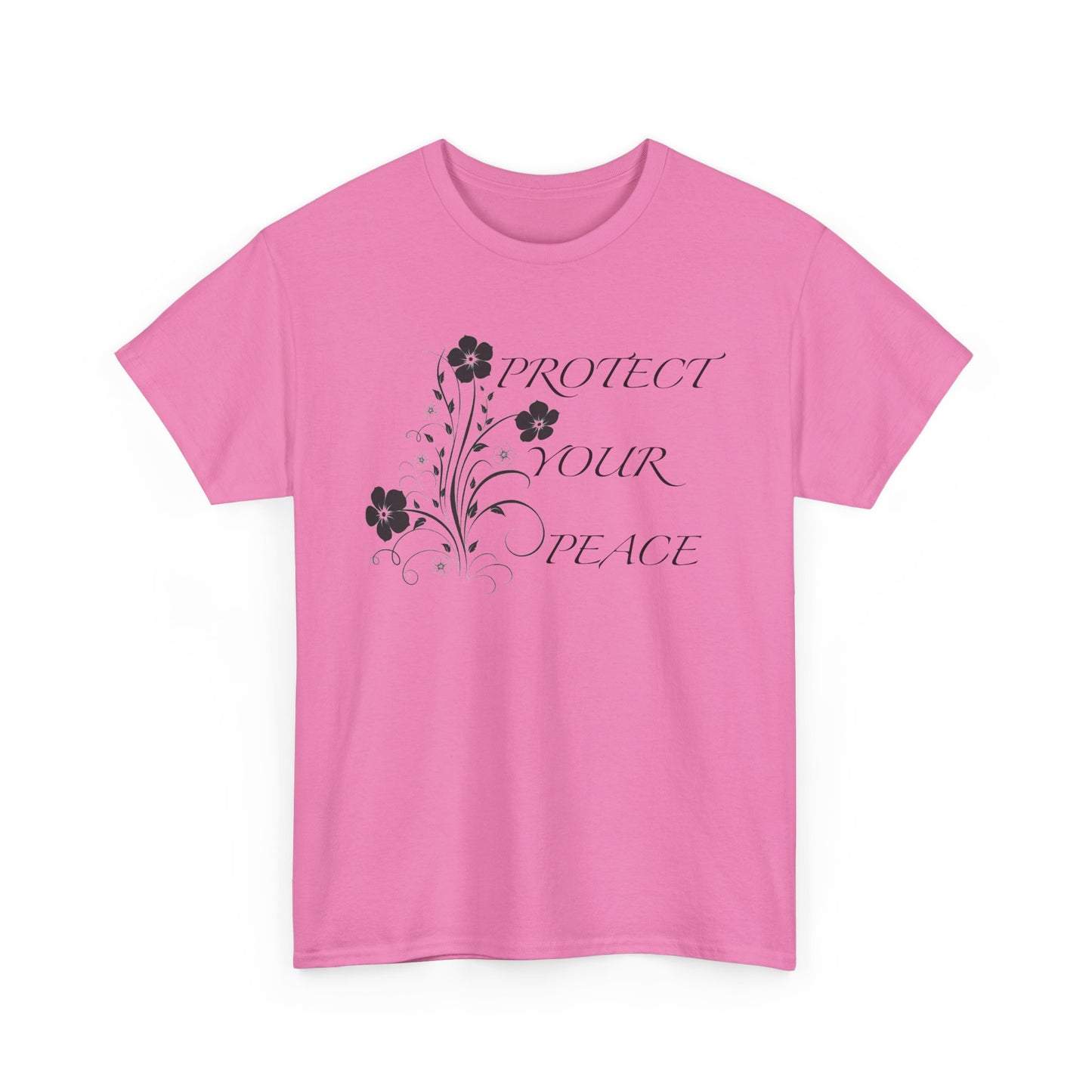 Unisex Floral Tee - "Protect Your Peace" - Unisex Floral Tee - Eco-Friendly Gift, Casual Outfit, Nature Lover Gift, Relaxed Fit