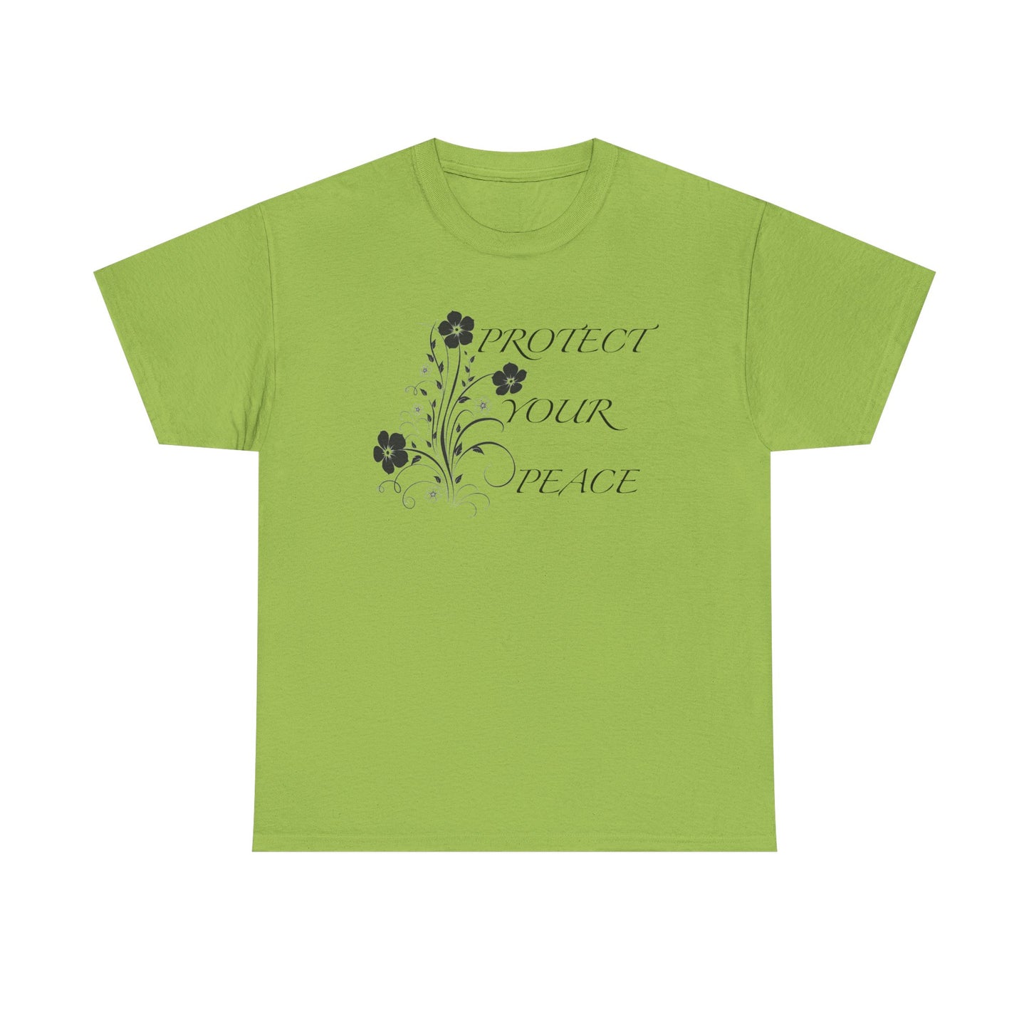 Unisex Floral Tee - "Protect Your Peace" - Unisex Floral Tee - Eco-Friendly Gift, Casual Outfit, Nature Lover Gift, Relaxed Fit
