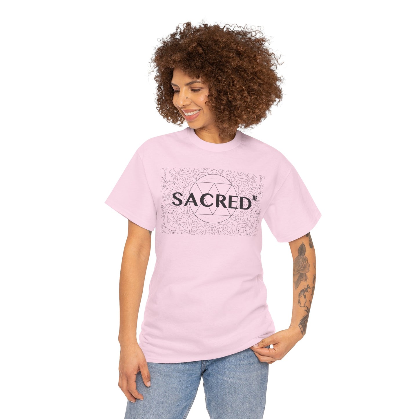 Sacred AF Unisex Heavy Cotton Tee - Spiritual Graphic T-Shirt