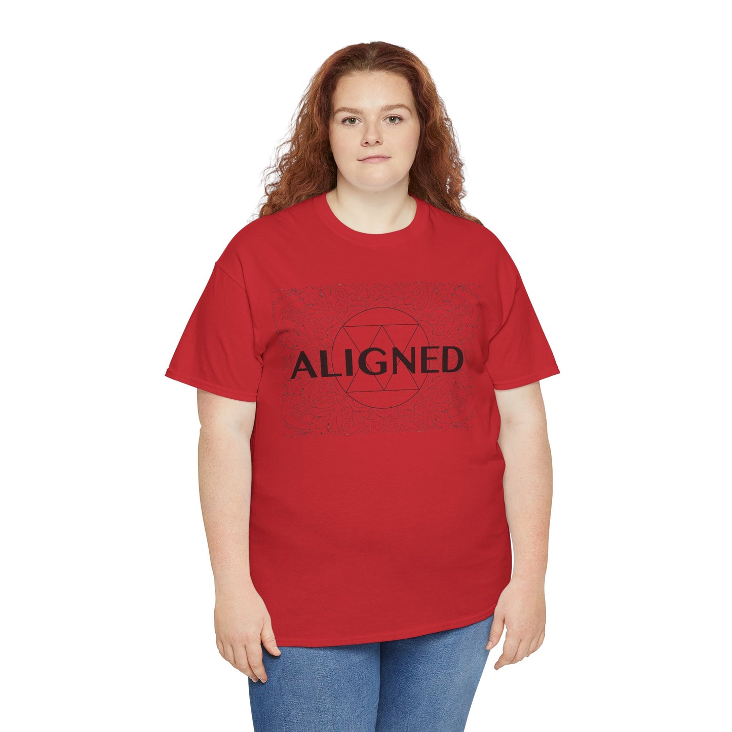 Aligned design Unisex Heavy Cotton Tee - Spiritual Graphic T-Shirt
