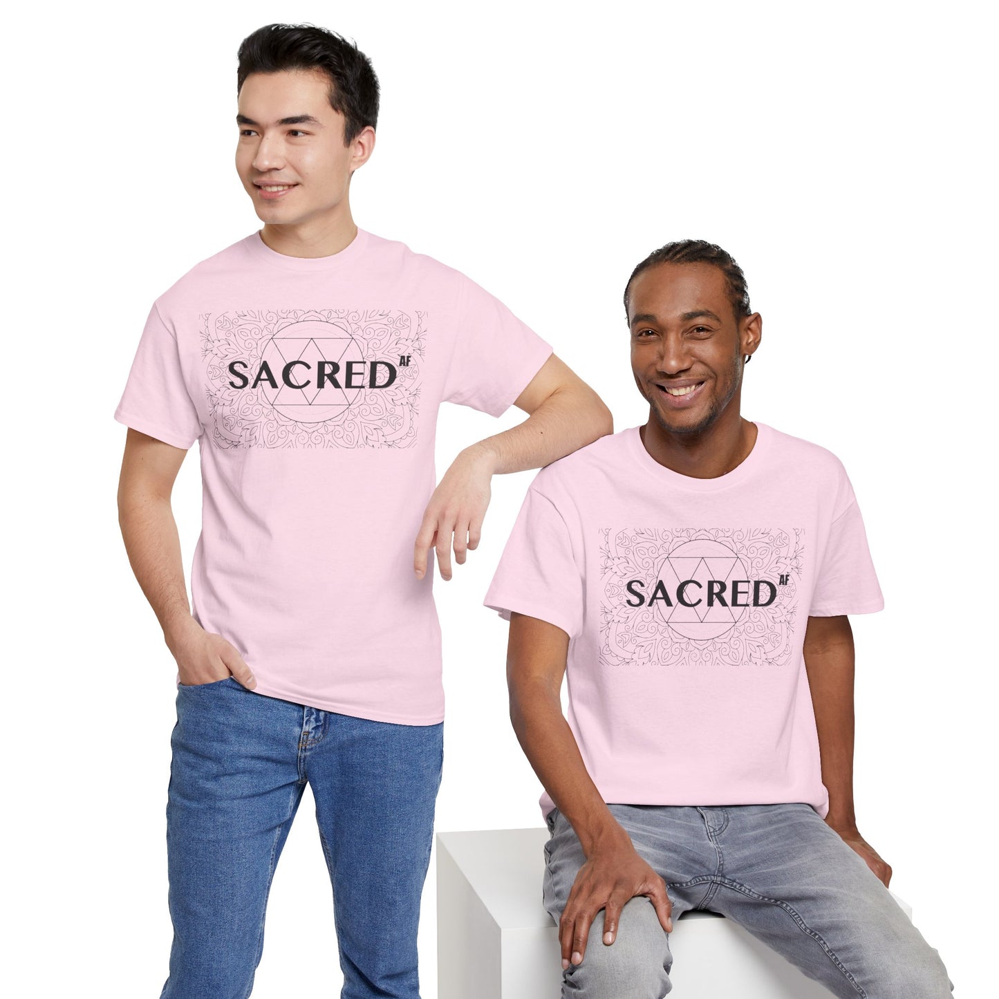 Sacred AF Unisex Heavy Cotton Tee - Spiritual Graphic T-Shirt