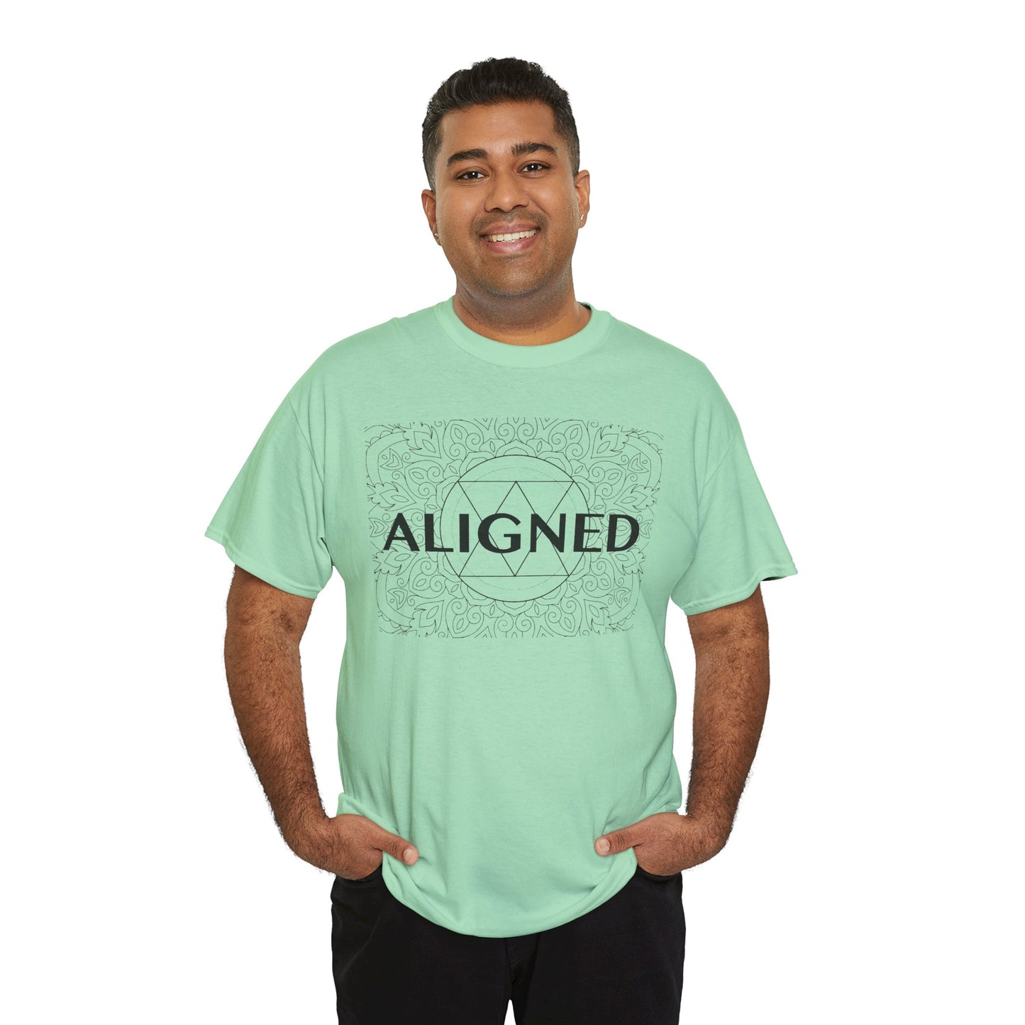 Aligned design Unisex Heavy Cotton Tee - Spiritual Graphic T-Shirt