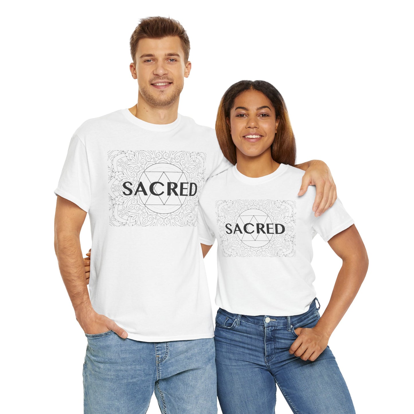 Sacred design Unisex Heavy Cotton Tee - Spiritual Graphic T-Shirt