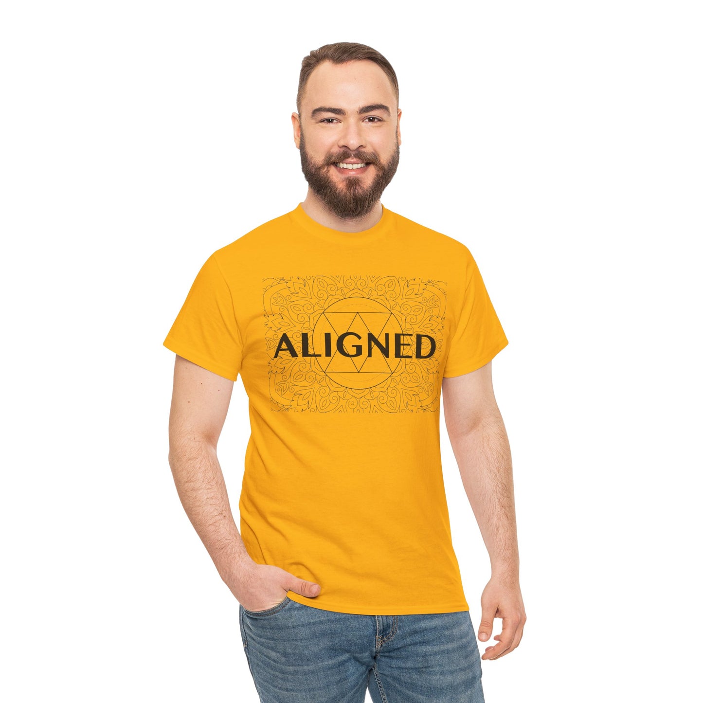Aligned design Unisex Heavy Cotton Tee - Spiritual Graphic T-Shirt