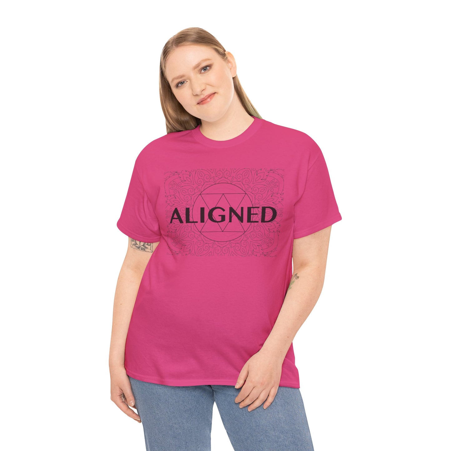 Aligned design Unisex Heavy Cotton Tee - Spiritual Graphic T-Shirt