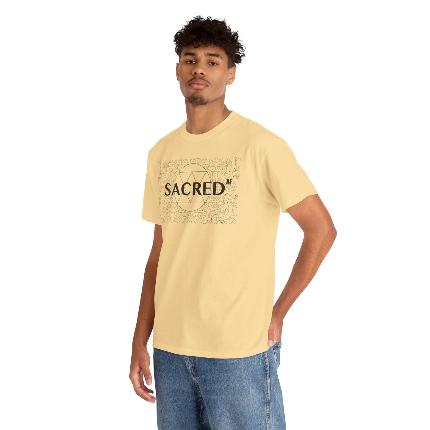 Sacred AF Unisex Heavy Cotton Tee - Spiritual Graphic T-Shirt