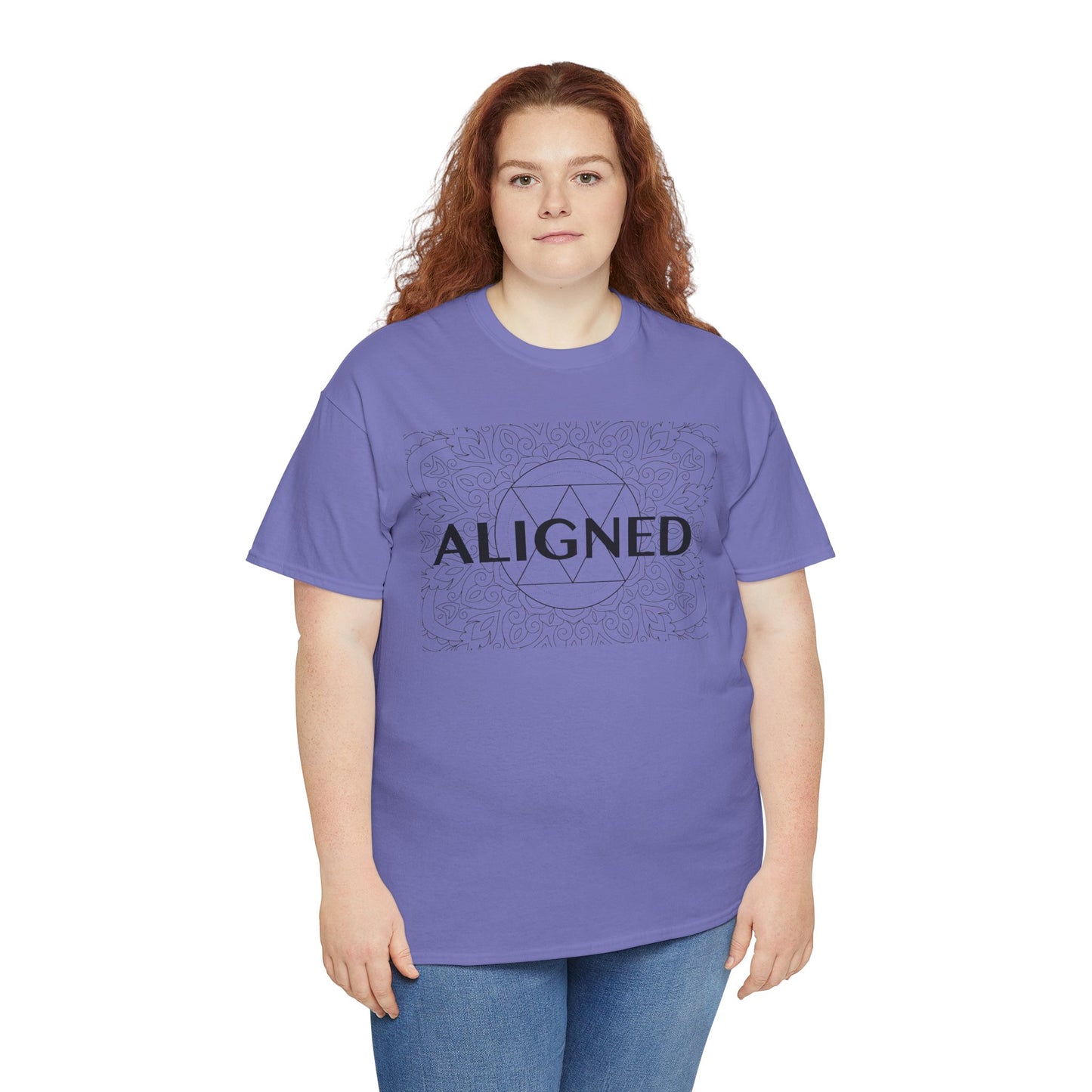 Aligned design Unisex Heavy Cotton Tee - Spiritual Graphic T-Shirt