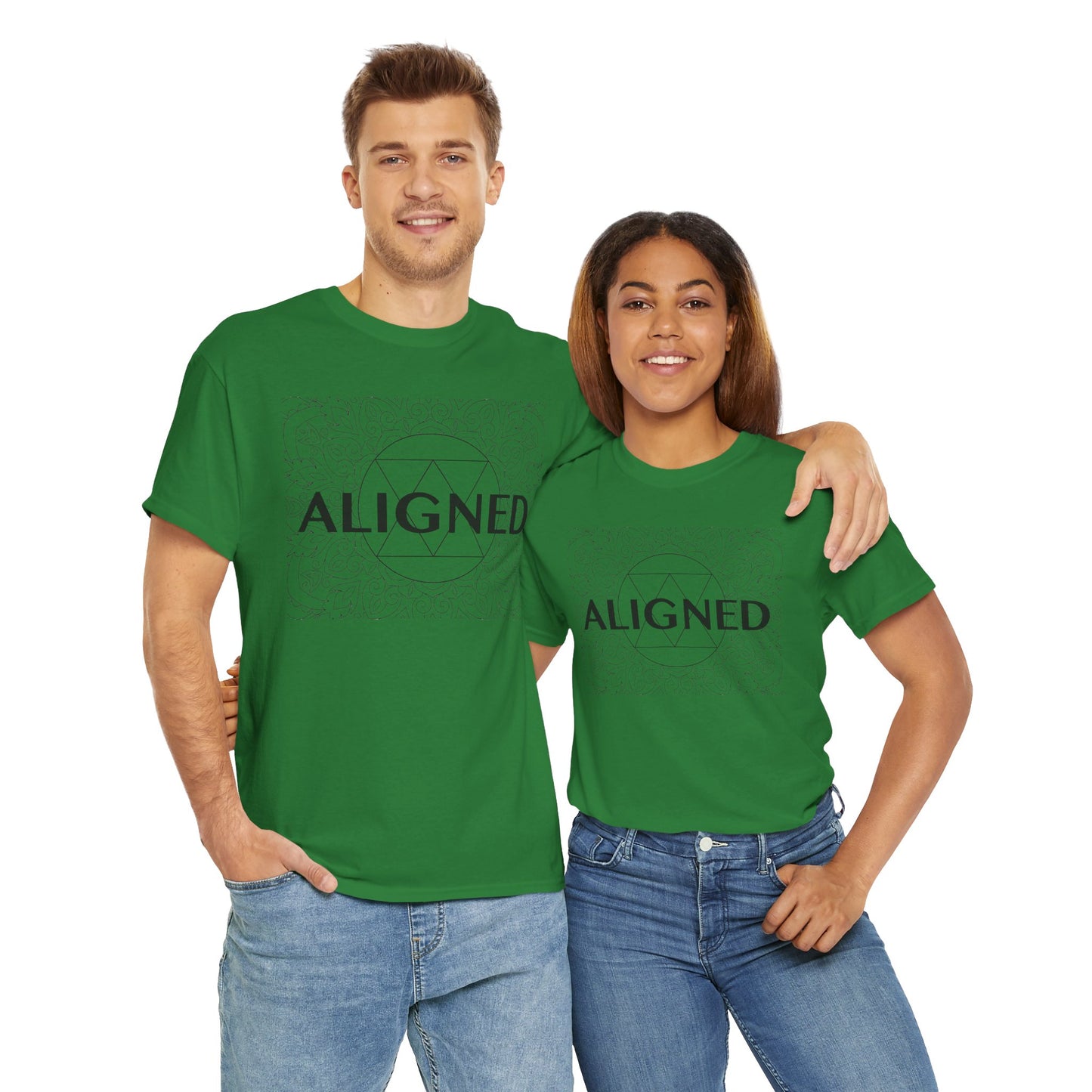Aligned design Unisex Heavy Cotton Tee - Spiritual Graphic T-Shirt