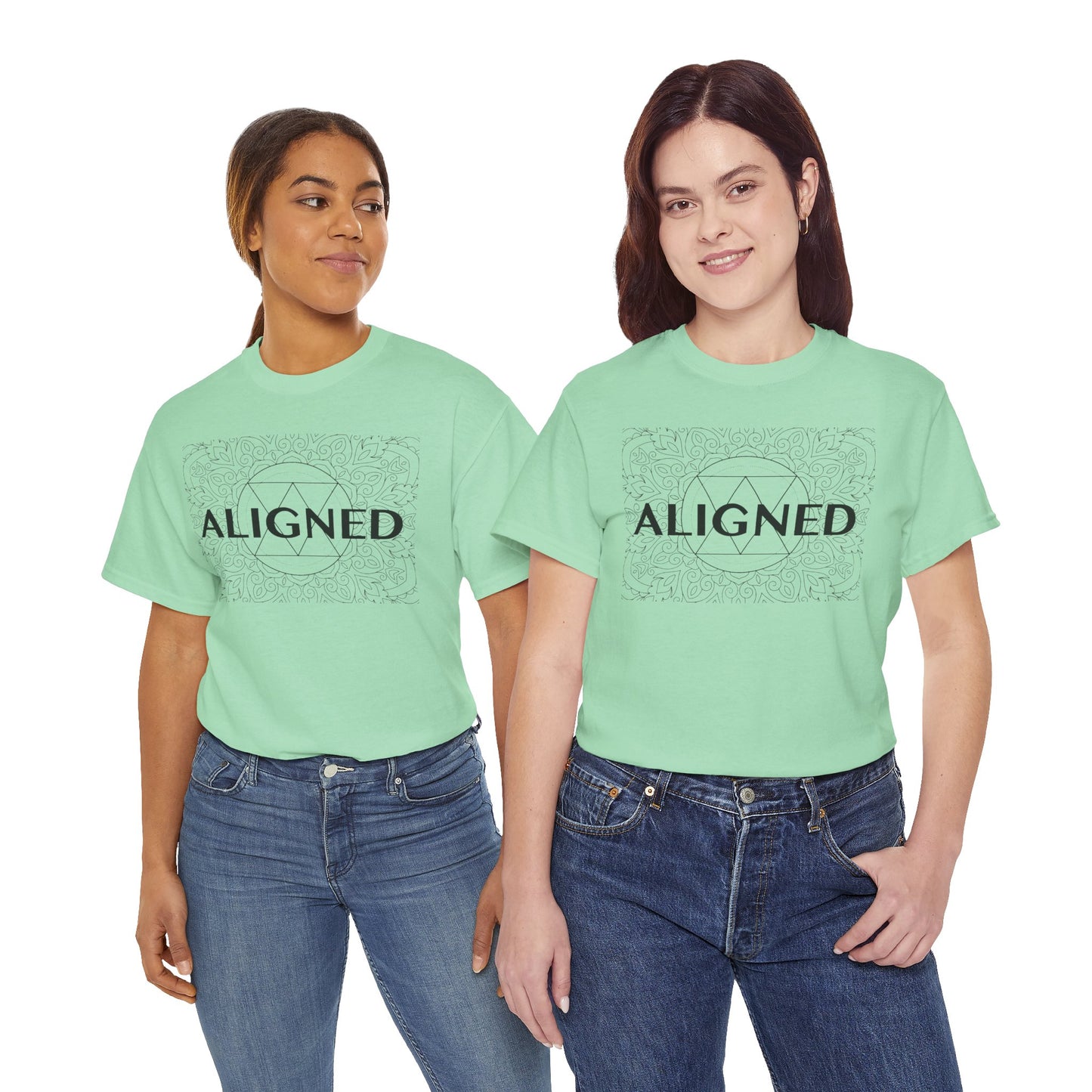 Aligned design Unisex Heavy Cotton Tee - Spiritual Graphic T-Shirt