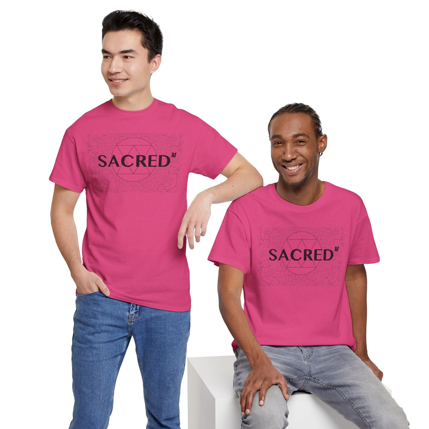 Sacred AF Unisex Heavy Cotton Tee - Spiritual Graphic T-Shirt