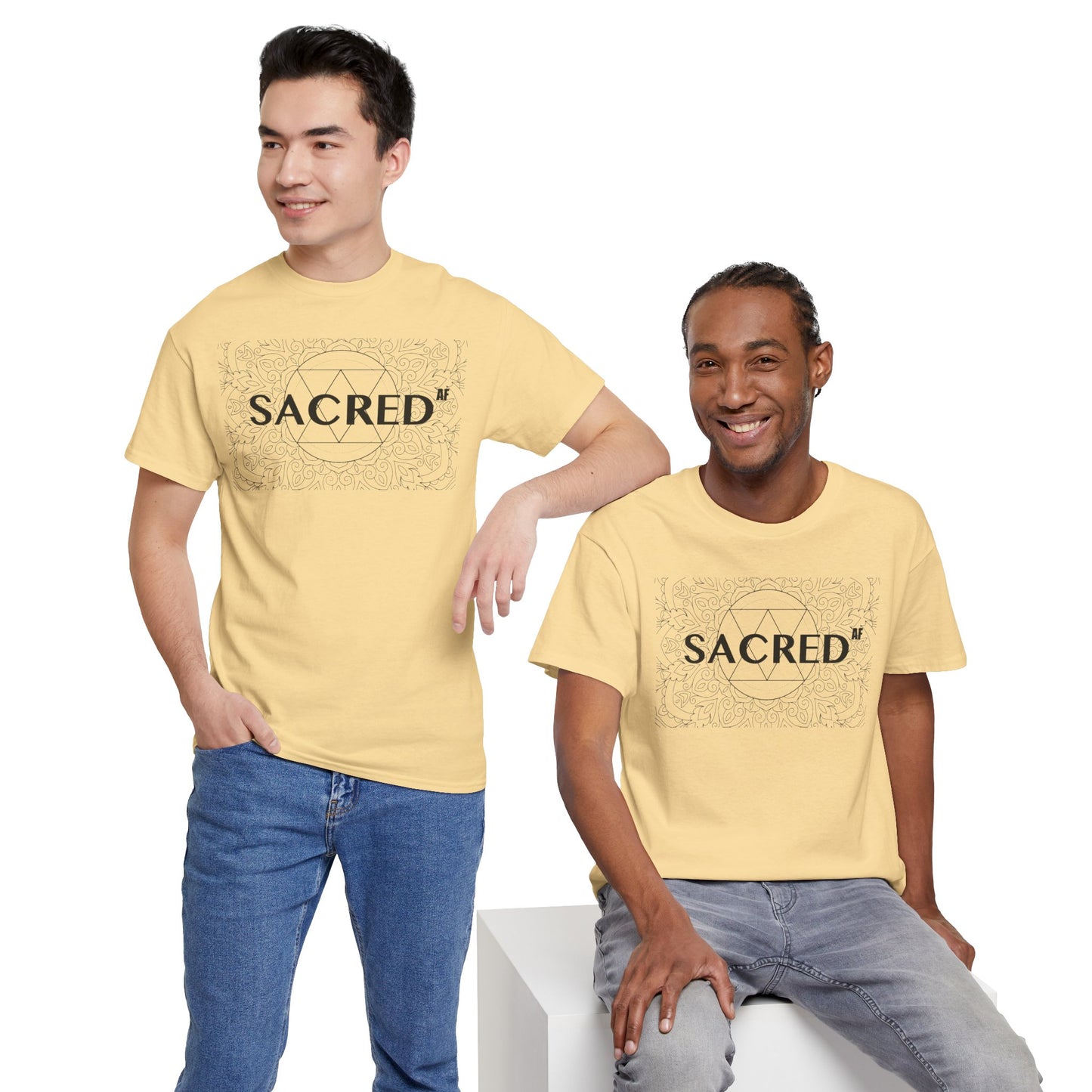 Sacred AF Unisex Heavy Cotton Tee - Spiritual Graphic T-Shirt