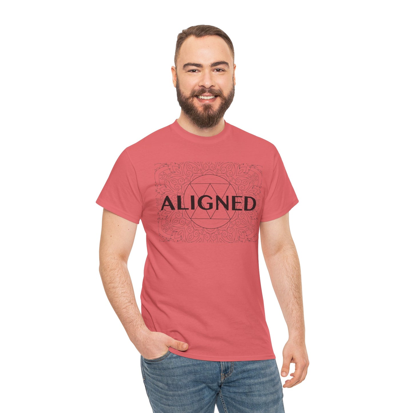 Aligned design Unisex Heavy Cotton Tee - Spiritual Graphic T-Shirt