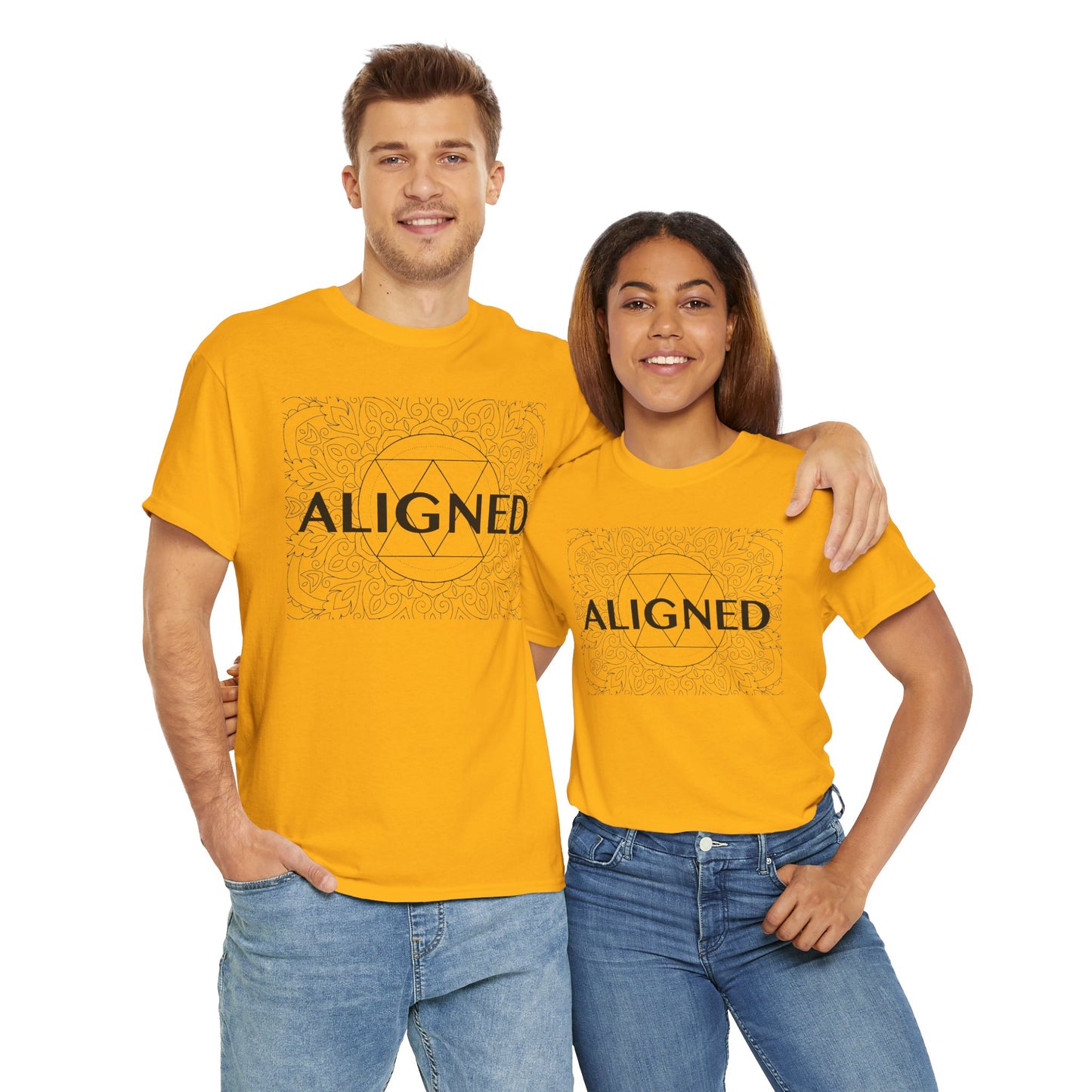 Aligned design Unisex Heavy Cotton Tee - Spiritual Graphic T-Shirt