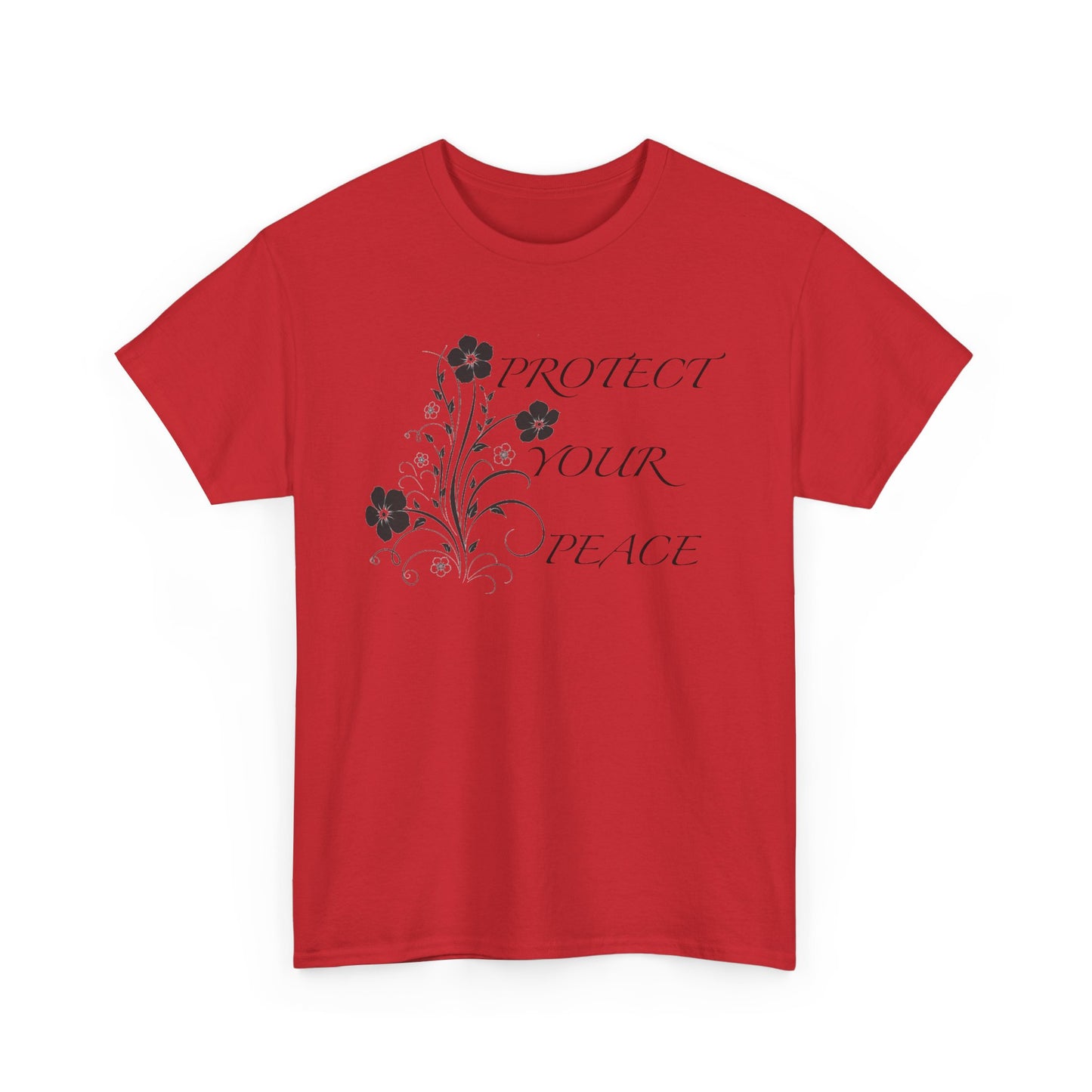 Unisex Floral Tee - "Protect Your Peace" - Unisex Floral Tee - Eco-Friendly Gift, Casual Outfit, Nature Lover Gift, Relaxed Fit