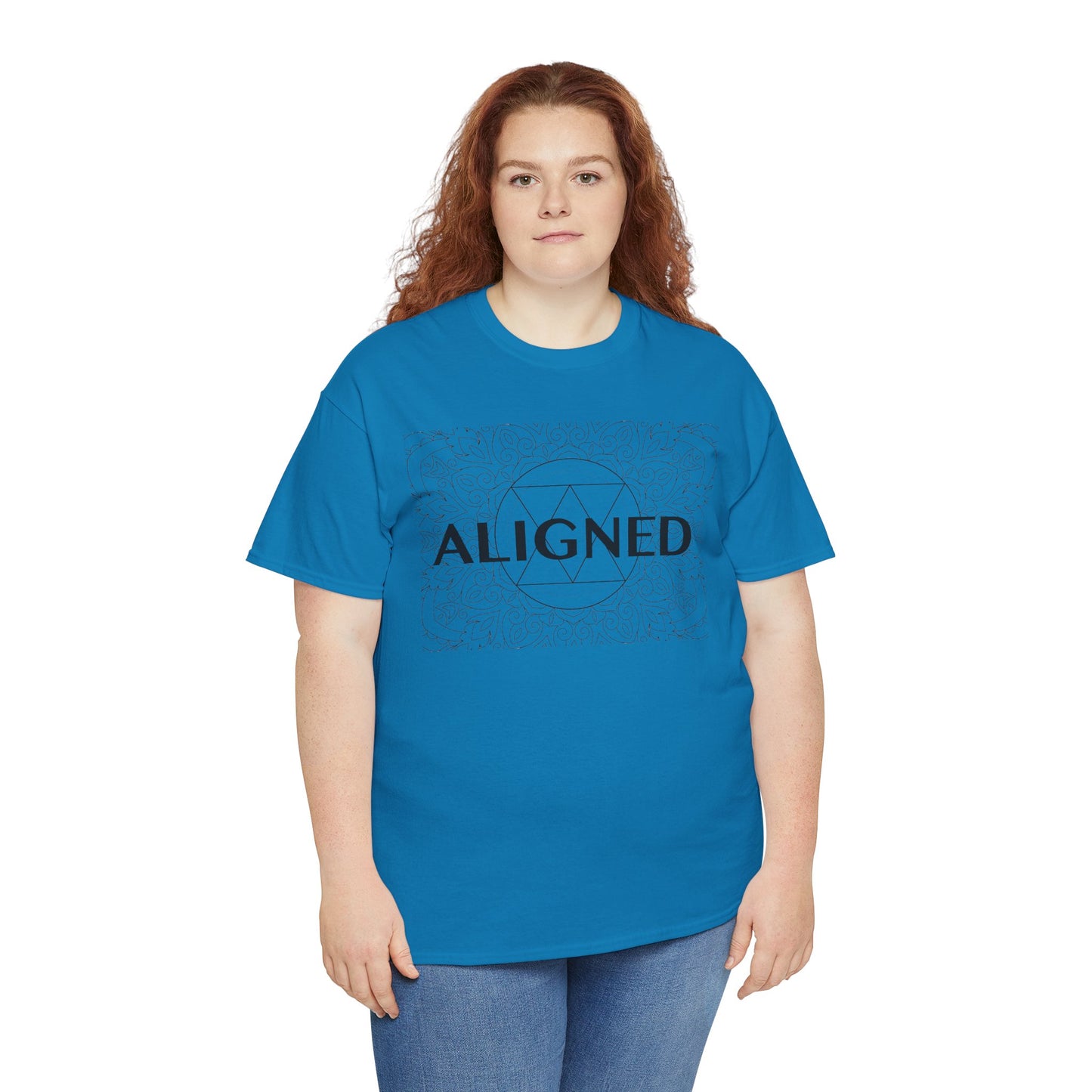 Aligned design Unisex Heavy Cotton Tee - Spiritual Graphic T-Shirt