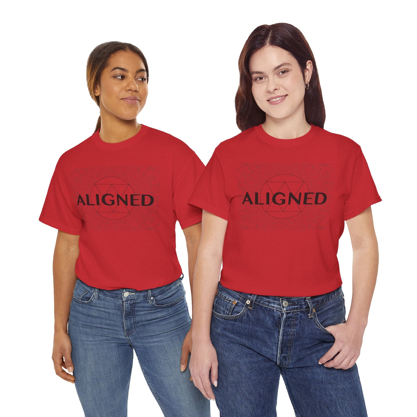 Aligned design Unisex Heavy Cotton Tee - Spiritual Graphic T-Shirt