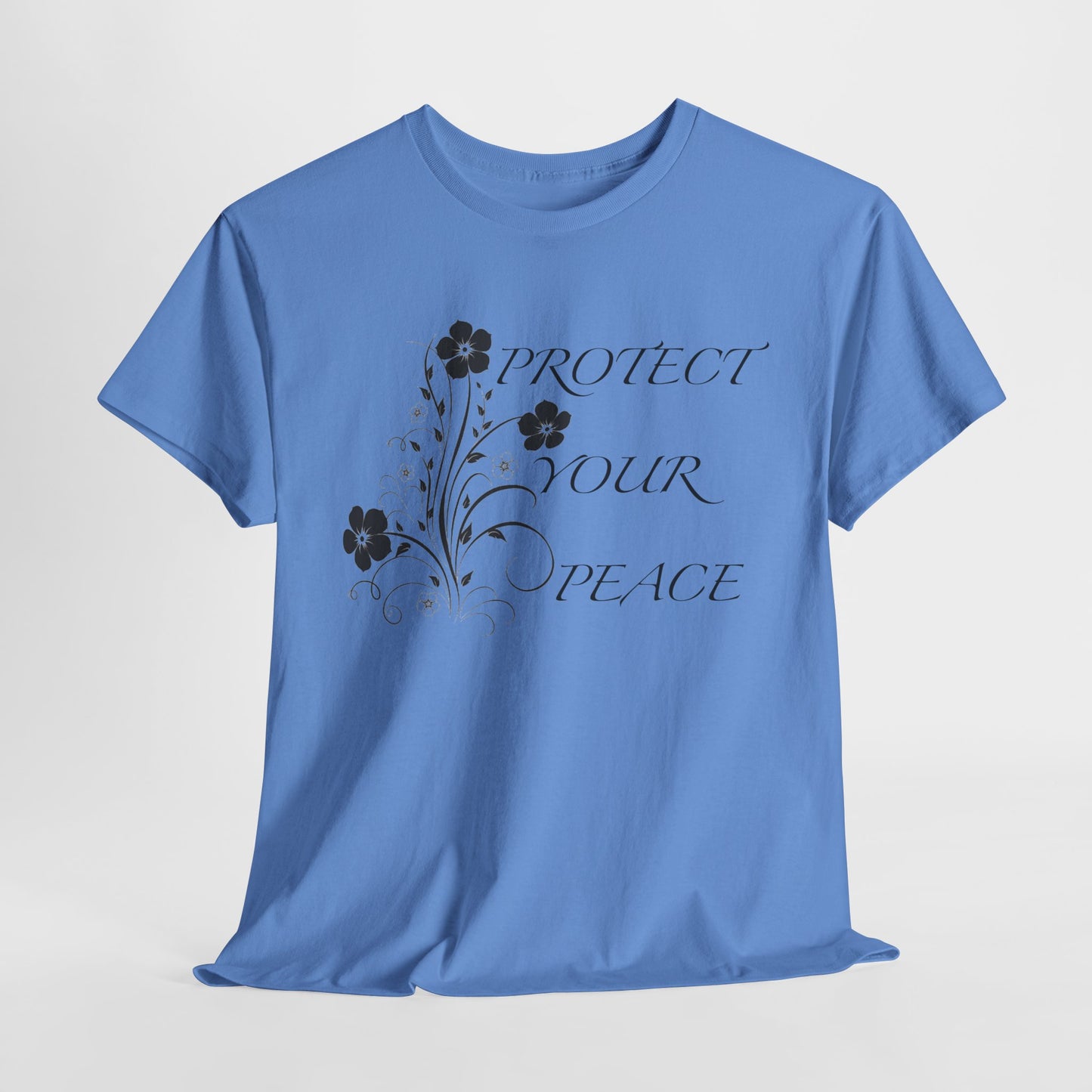 Unisex Floral Tee - "Protect Your Peace" - Unisex Floral Tee - Eco-Friendly Gift, Casual Outfit, Nature Lover Gift, Relaxed Fit