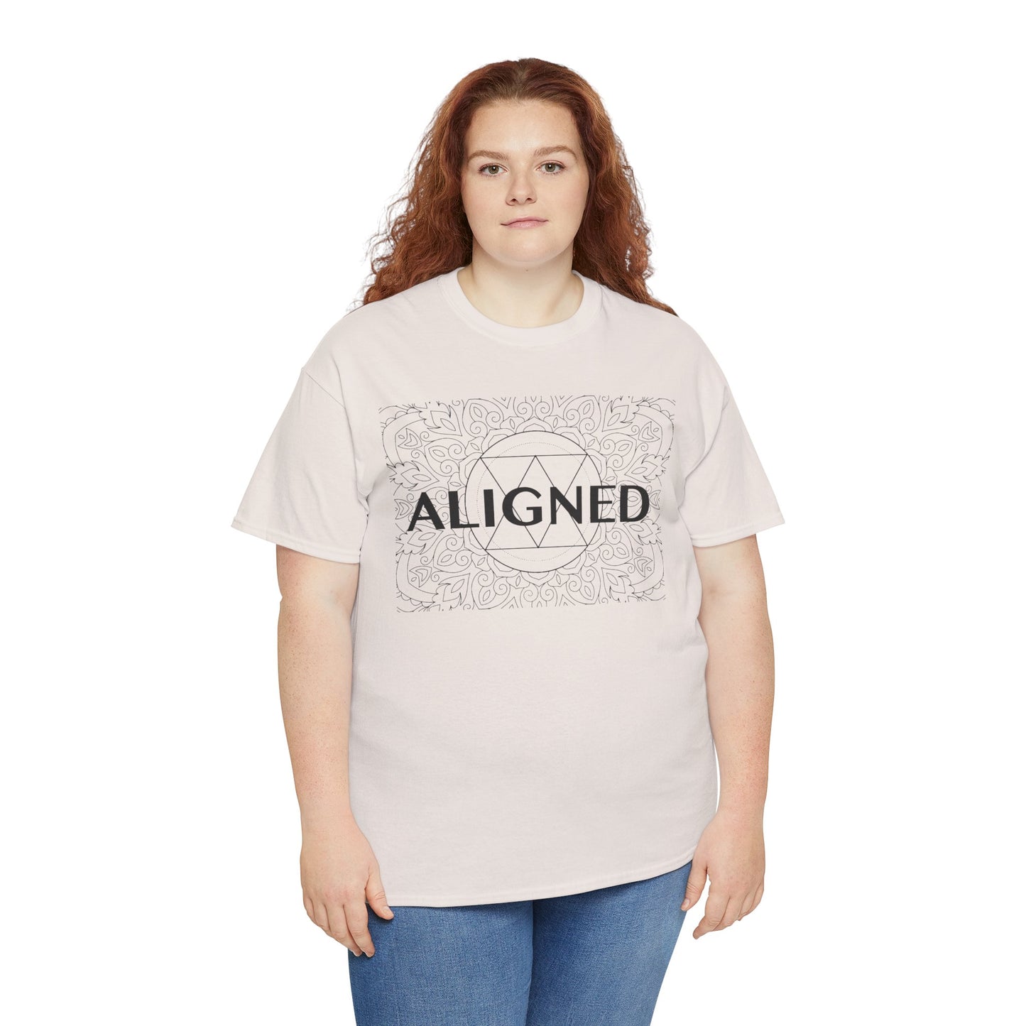 Aligned design Unisex Heavy Cotton Tee - Spiritual Graphic T-Shirt
