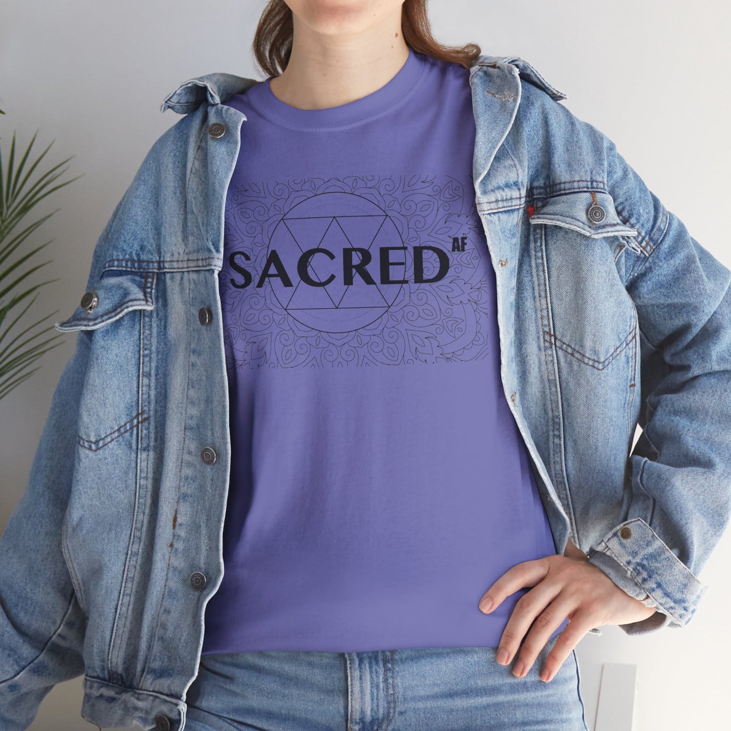 Sacred AF Unisex Heavy Cotton Tee - Spiritual Graphic T-Shirt
