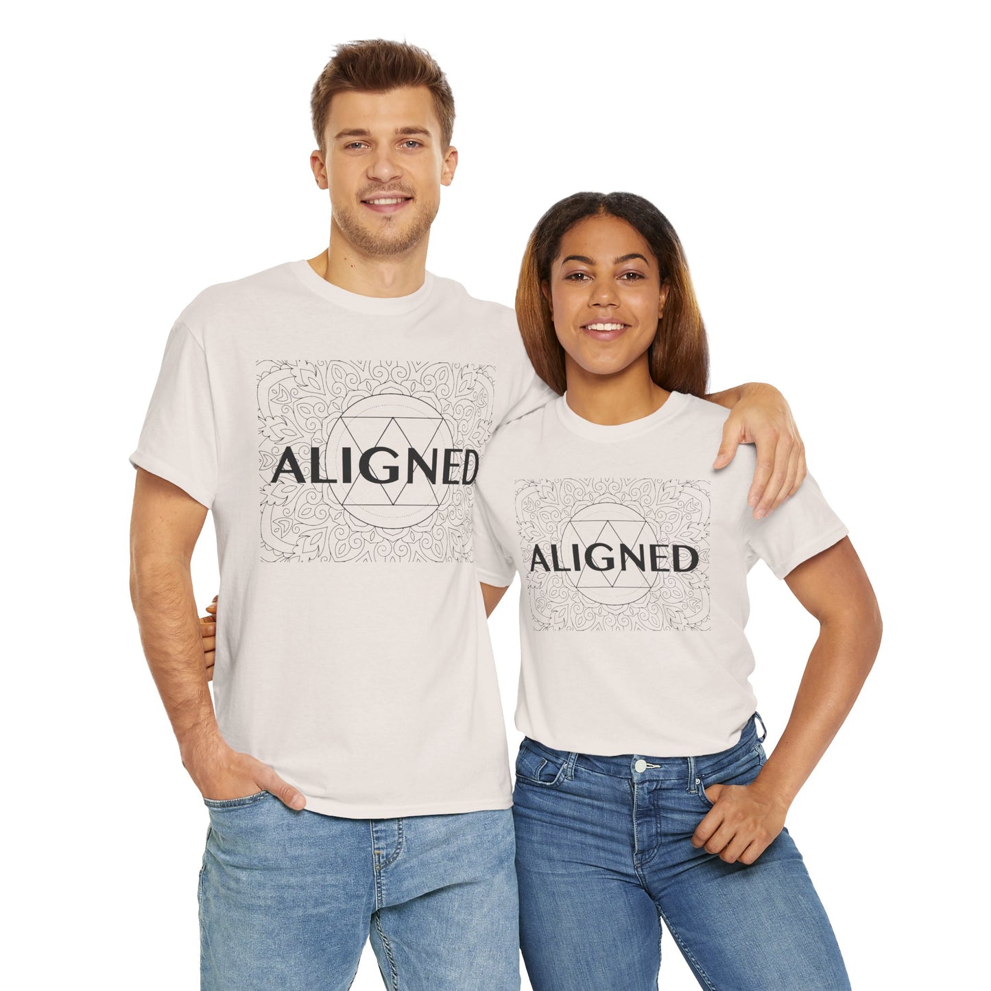 Aligned design Unisex Heavy Cotton Tee - Spiritual Graphic T-Shirt
