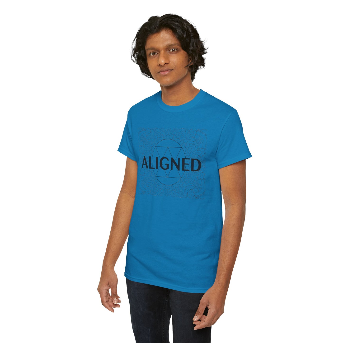 Aligned design Unisex Heavy Cotton Tee - Spiritual Graphic T-Shirt