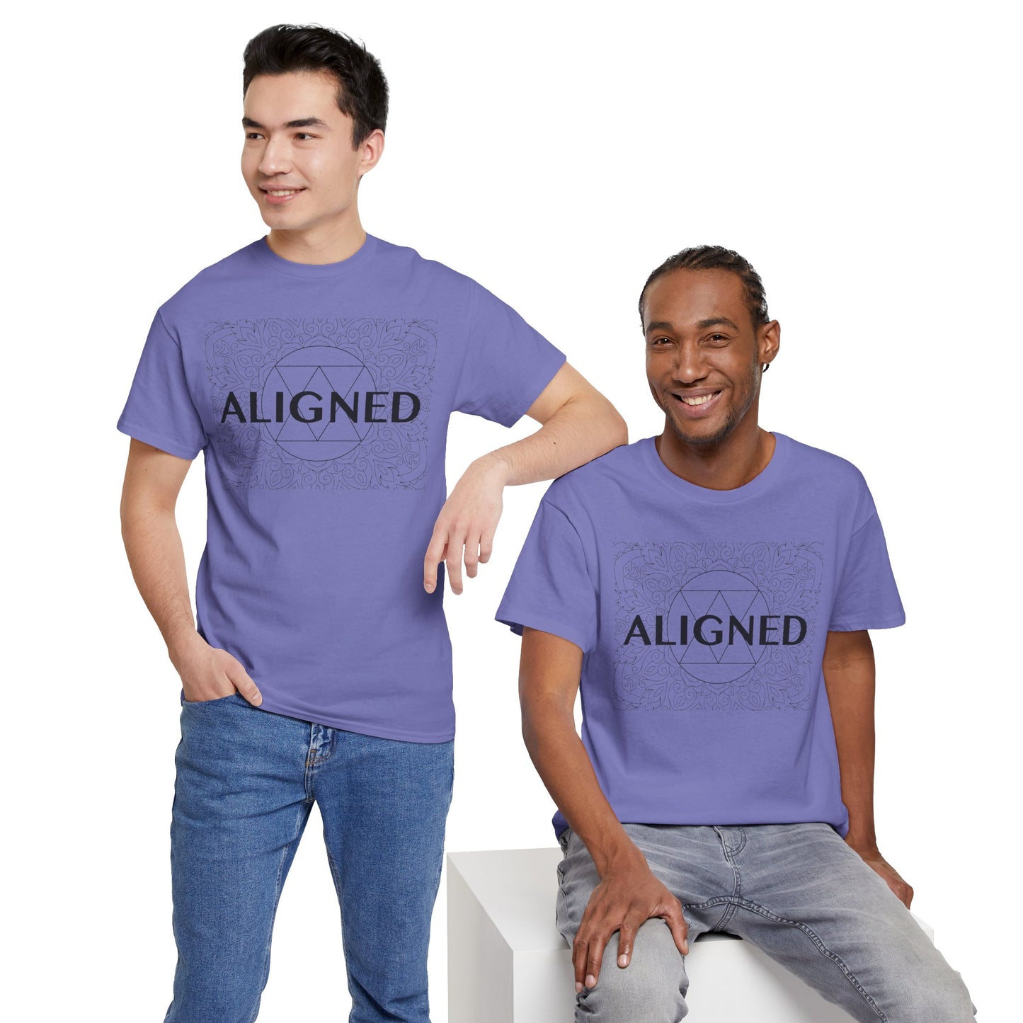 Aligned design Unisex Heavy Cotton Tee - Spiritual Graphic T-Shirt