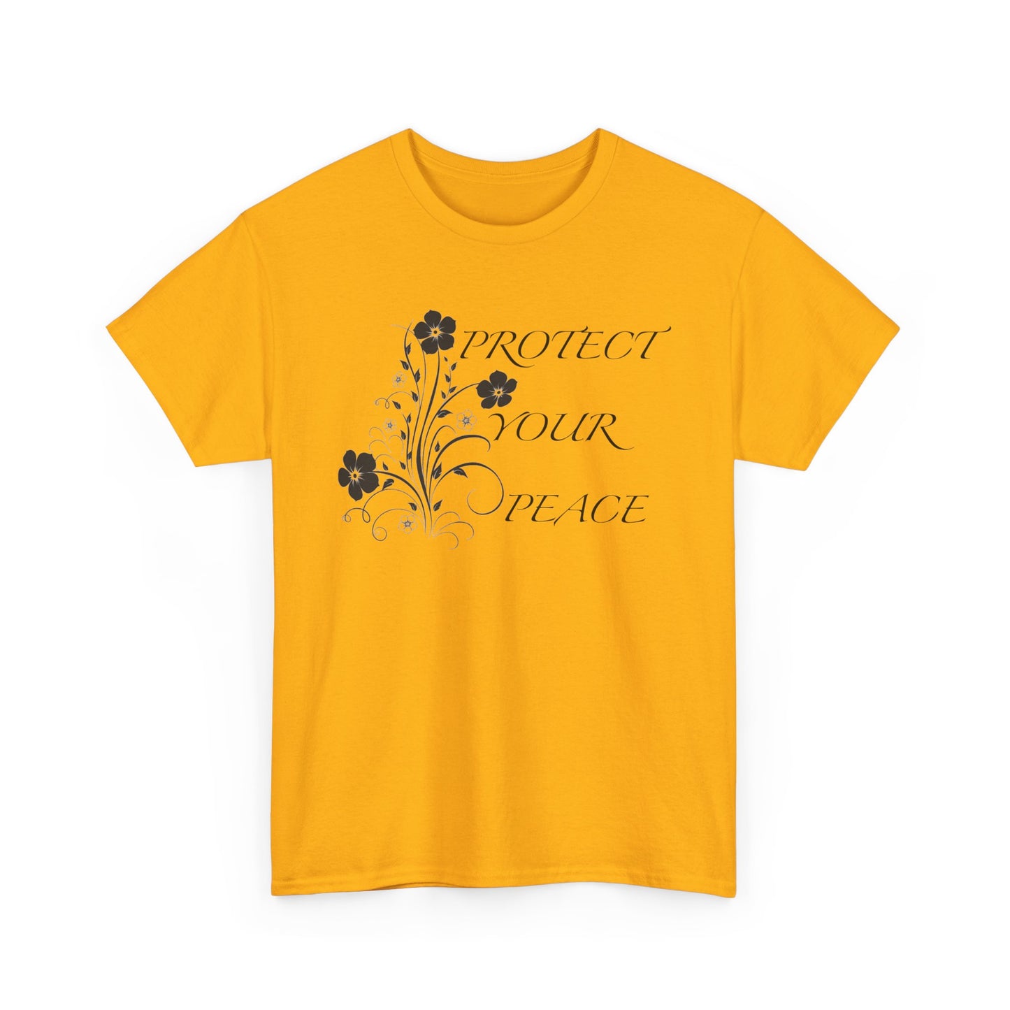Unisex Floral Tee - "Protect Your Peace" - Unisex Floral Tee - Eco-Friendly Gift, Casual Outfit, Nature Lover Gift, Relaxed Fit