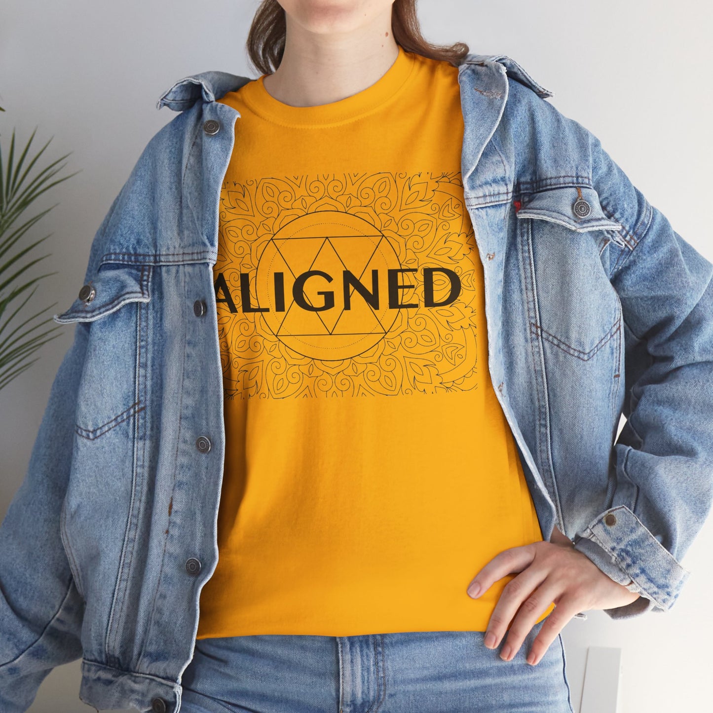 Aligned design Unisex Heavy Cotton Tee - Spiritual Graphic T-Shirt