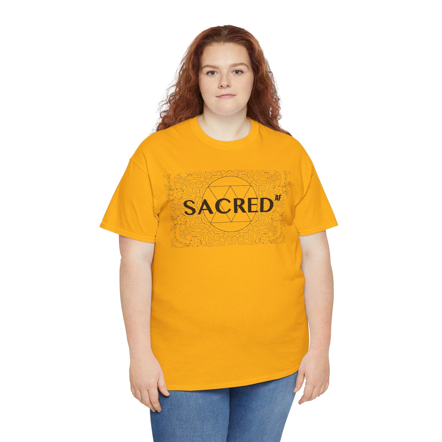 Sacred AF Unisex Heavy Cotton Tee - Spiritual Graphic T-Shirt