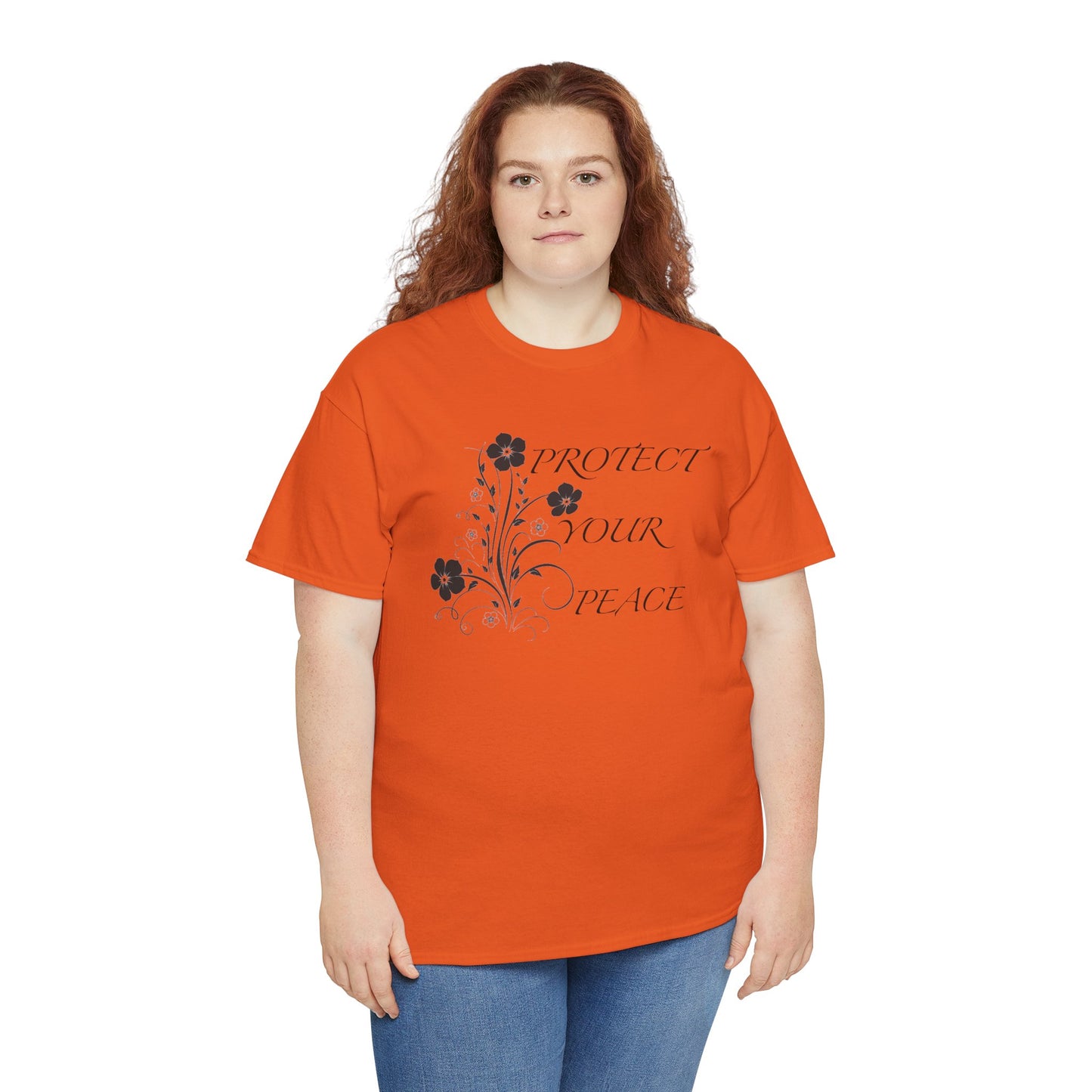 Unisex Floral Tee - "Protect Your Peace" - Unisex Floral Tee - Eco-Friendly Gift, Casual Outfit, Nature Lover Gift, Relaxed Fit