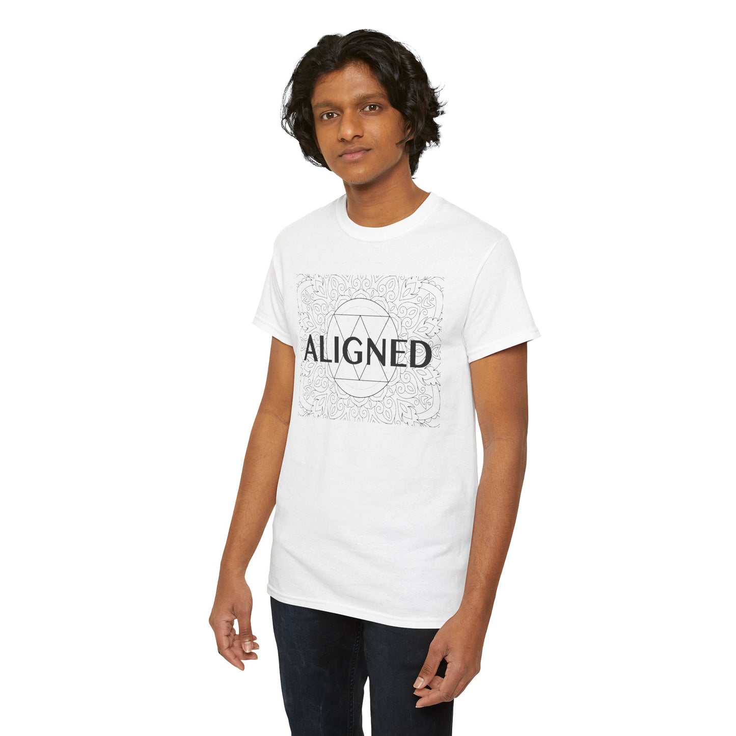 Aligned design Unisex Heavy Cotton Tee - Spiritual Graphic T-Shirt