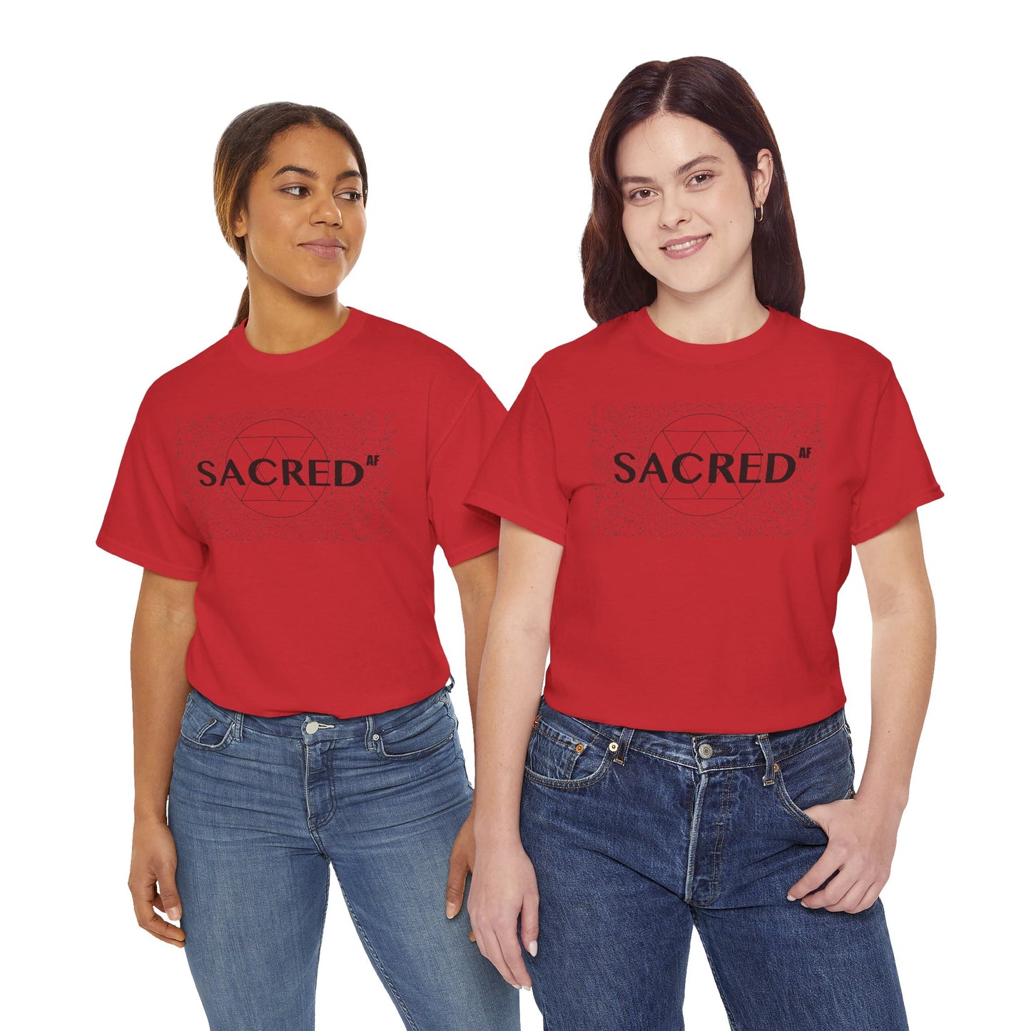 Sacred AF Unisex Heavy Cotton Tee - Spiritual Graphic T-Shirt