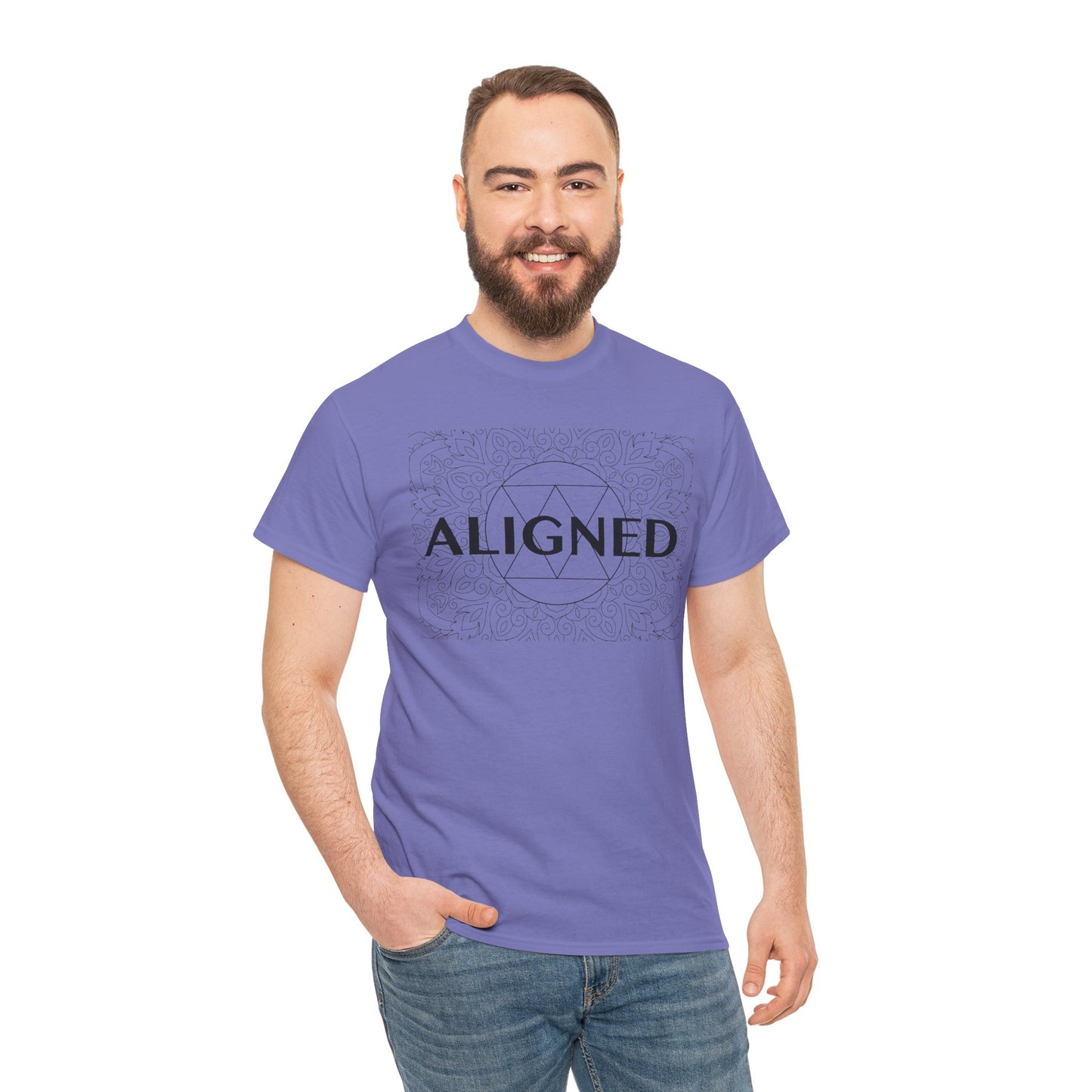 Aligned design Unisex Heavy Cotton Tee - Spiritual Graphic T-Shirt