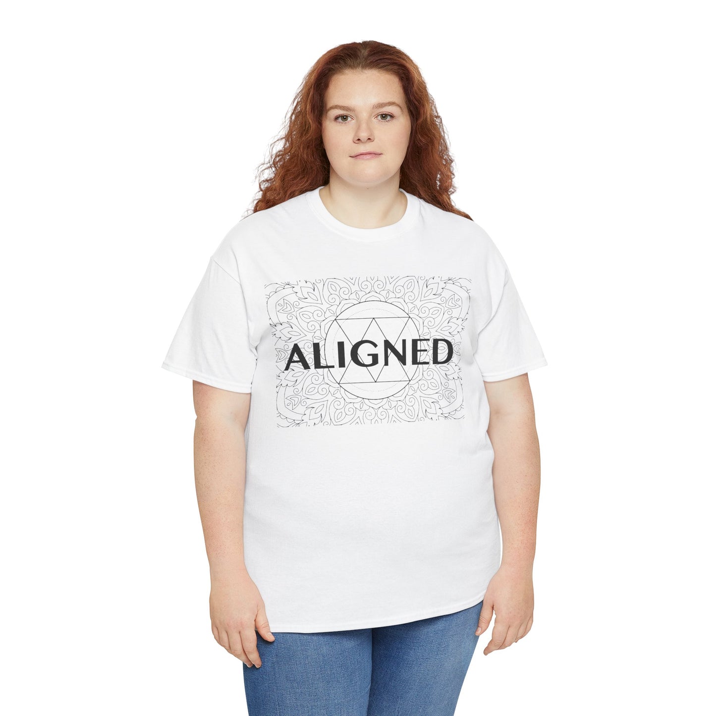 Aligned design Unisex Heavy Cotton Tee - Spiritual Graphic T-Shirt