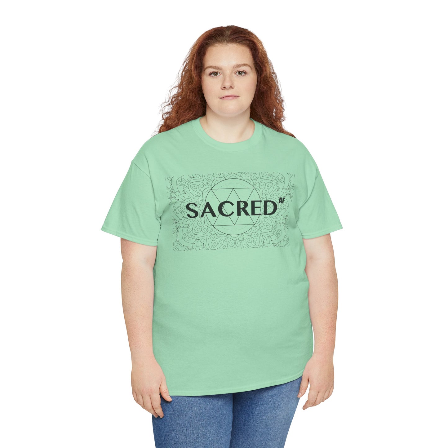 Sacred AF Unisex Heavy Cotton Tee - Spiritual Graphic T-Shirt