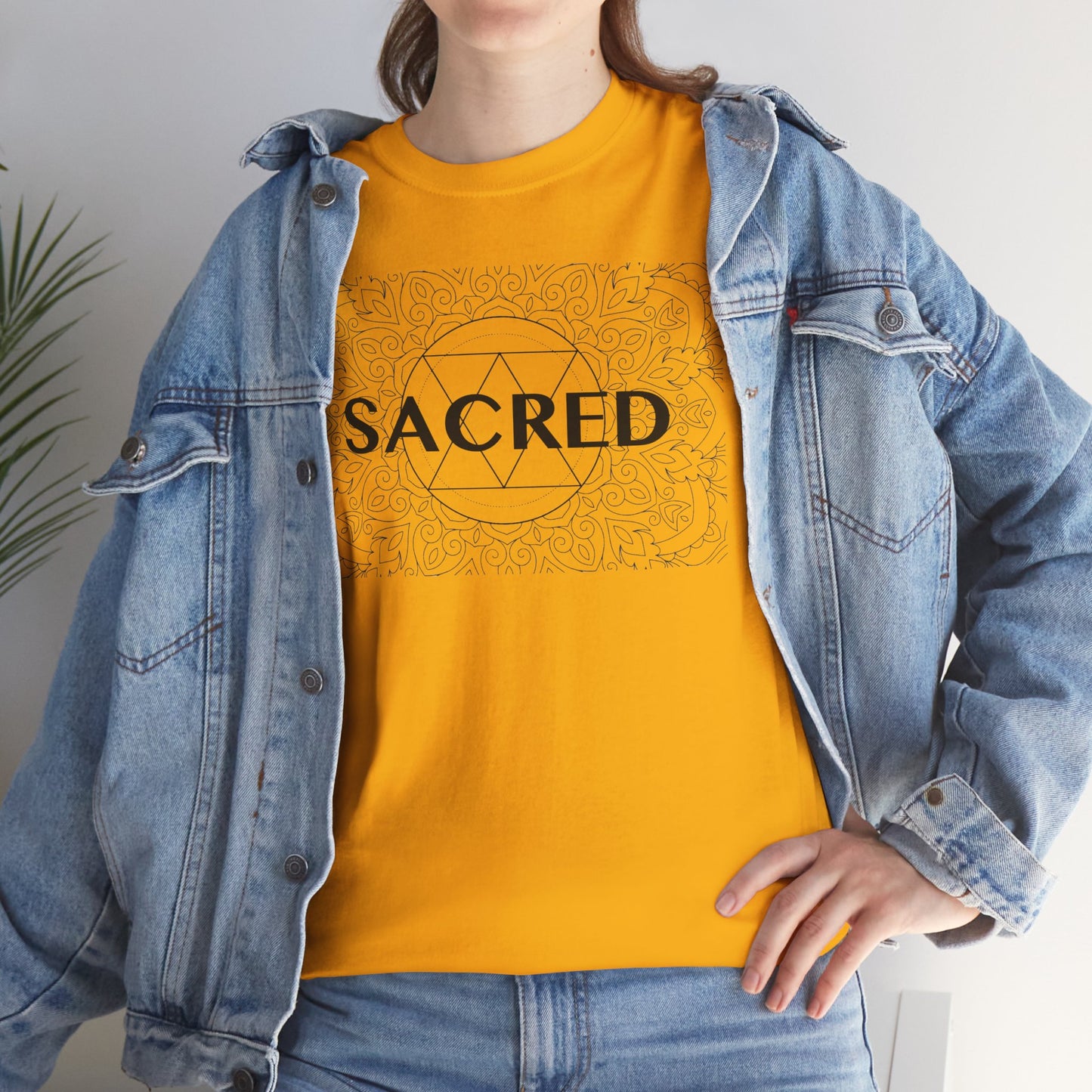 Sacred design Unisex Heavy Cotton Tee - Spiritual Graphic T-Shirt