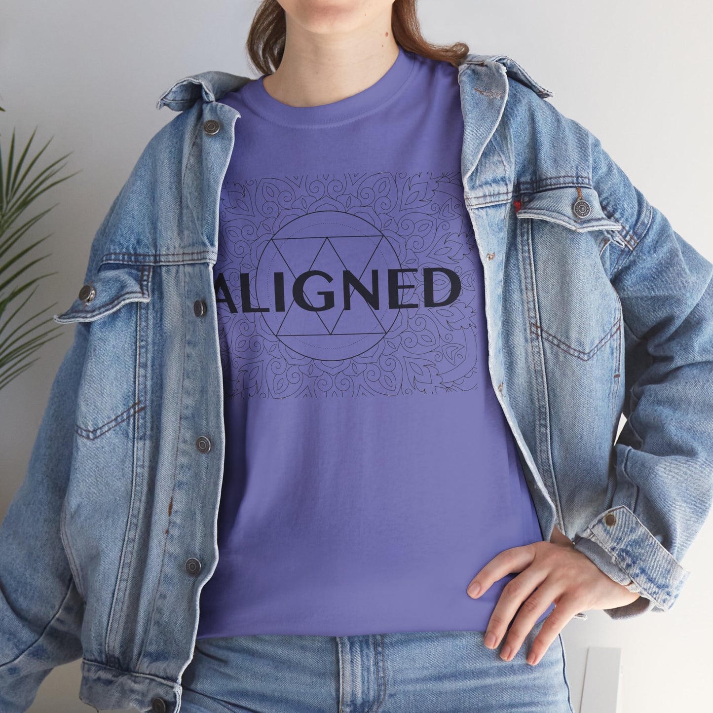 Aligned design Unisex Heavy Cotton Tee - Spiritual Graphic T-Shirt