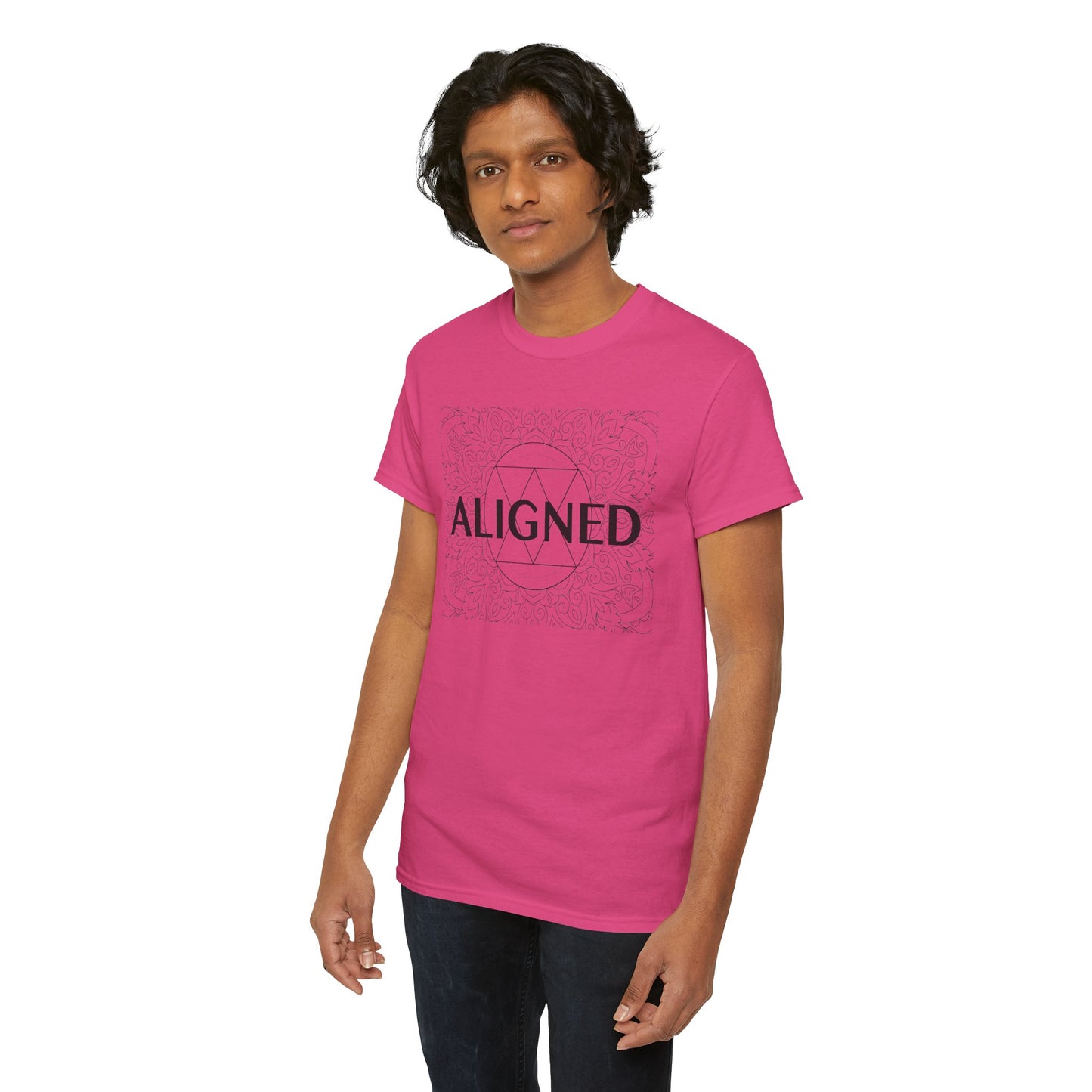 Aligned design Unisex Heavy Cotton Tee - Spiritual Graphic T-Shirt