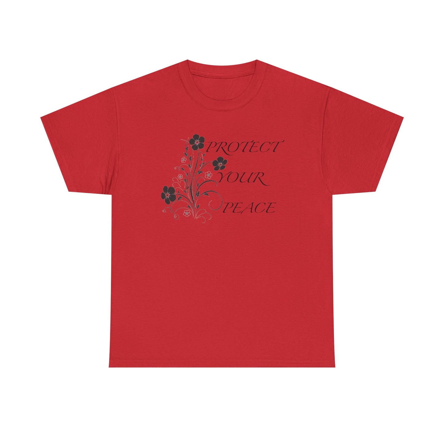 Unisex Floral Tee - "Protect Your Peace" - Unisex Floral Tee - Eco-Friendly Gift, Casual Outfit, Nature Lover Gift, Relaxed Fit