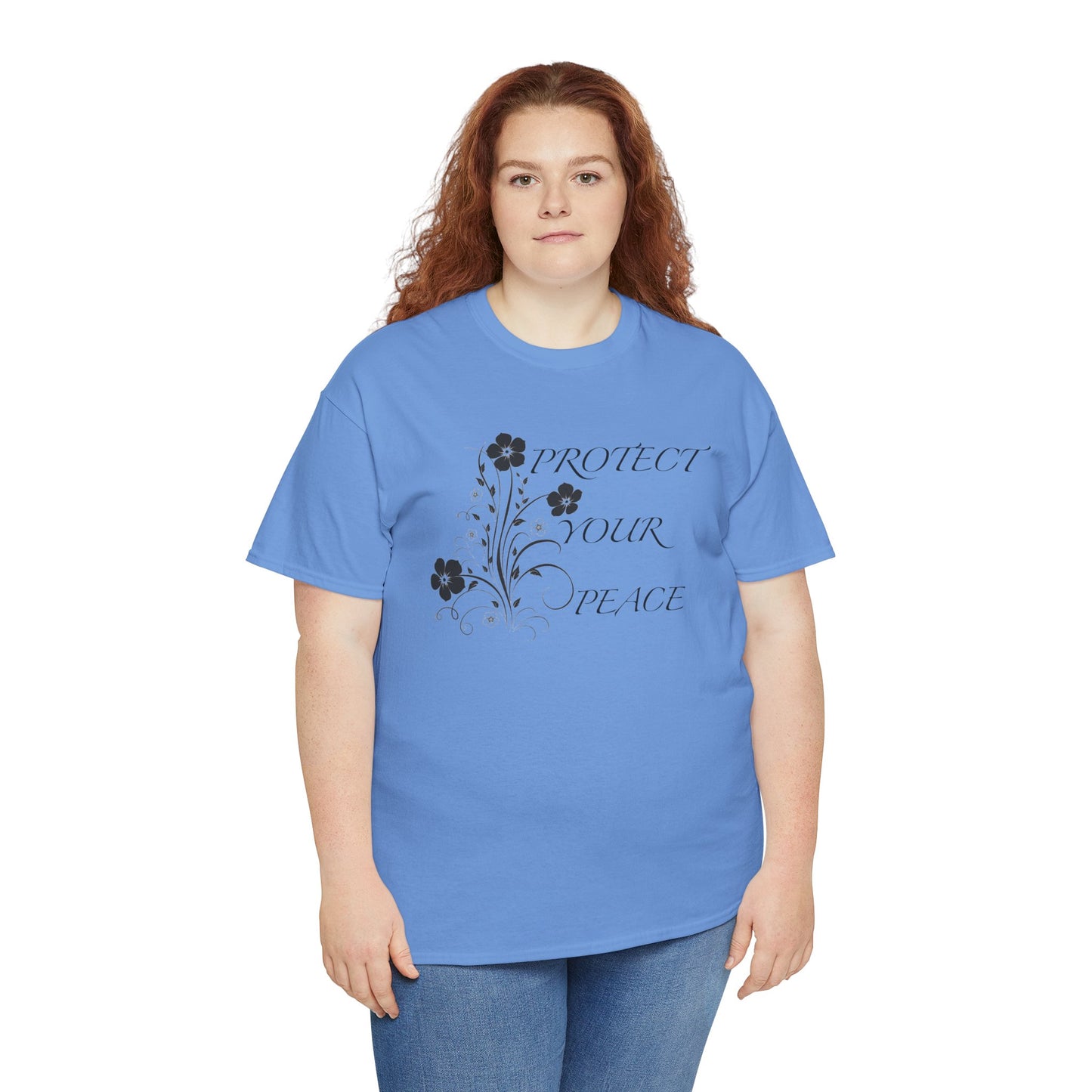 Unisex Floral Tee - "Protect Your Peace" - Unisex Floral Tee - Eco-Friendly Gift, Casual Outfit, Nature Lover Gift, Relaxed Fit