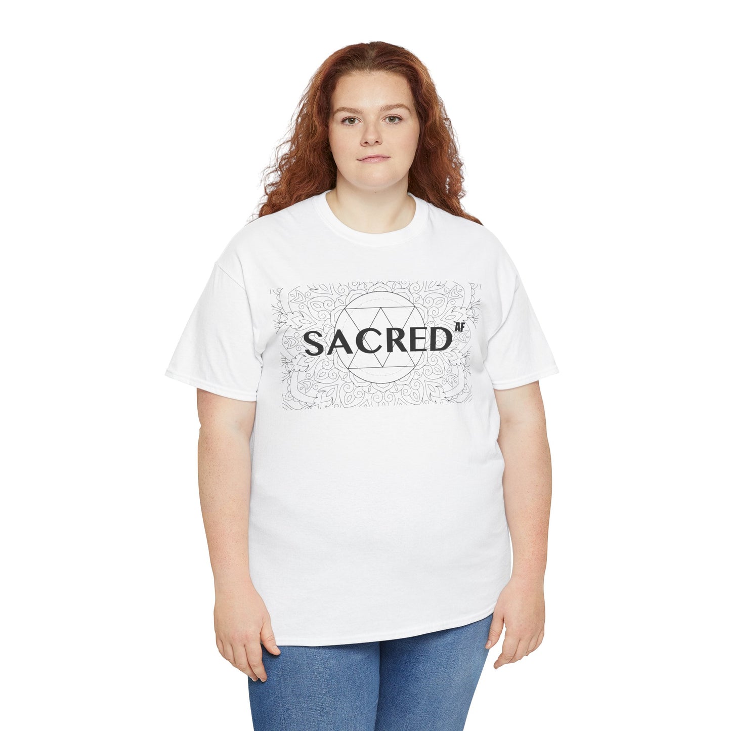 Sacred AF Unisex Heavy Cotton Tee - Spiritual Graphic T-Shirt