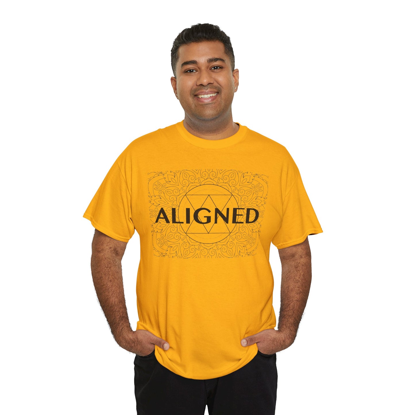Aligned design Unisex Heavy Cotton Tee - Spiritual Graphic T-Shirt