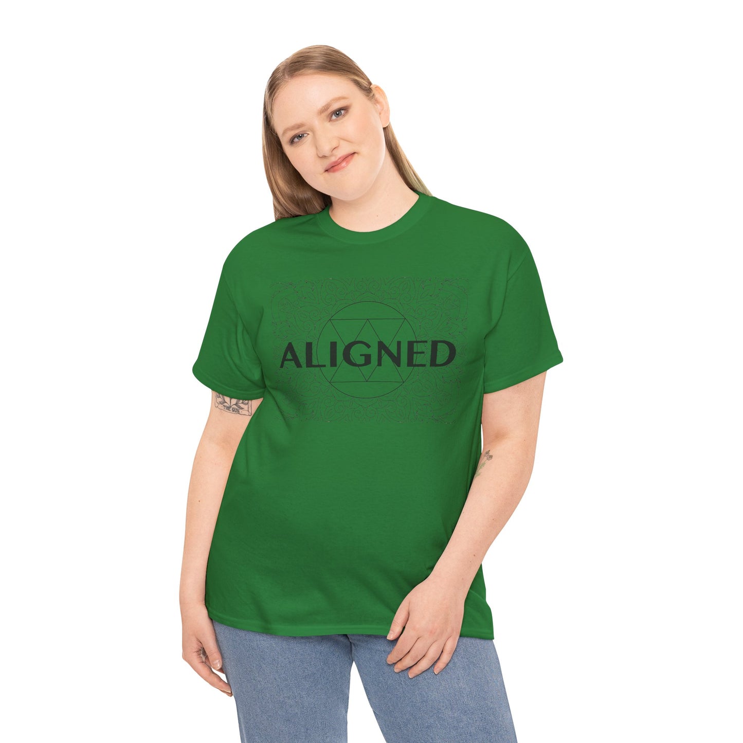 Aligned design Unisex Heavy Cotton Tee - Spiritual Graphic T-Shirt