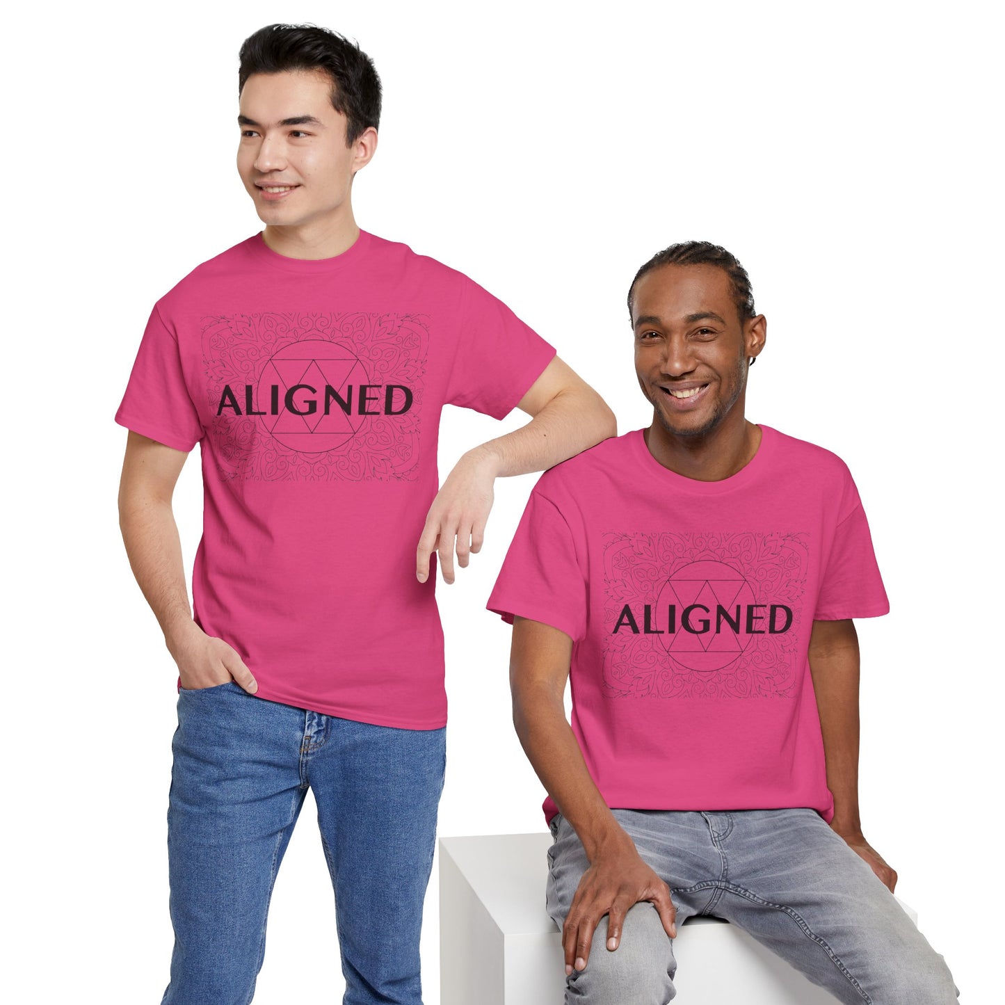 Aligned design Unisex Heavy Cotton Tee - Spiritual Graphic T-Shirt