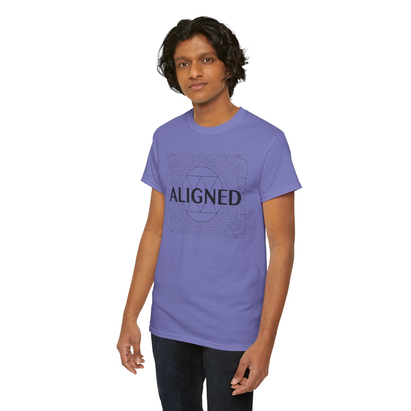 Aligned design Unisex Heavy Cotton Tee - Spiritual Graphic T-Shirt