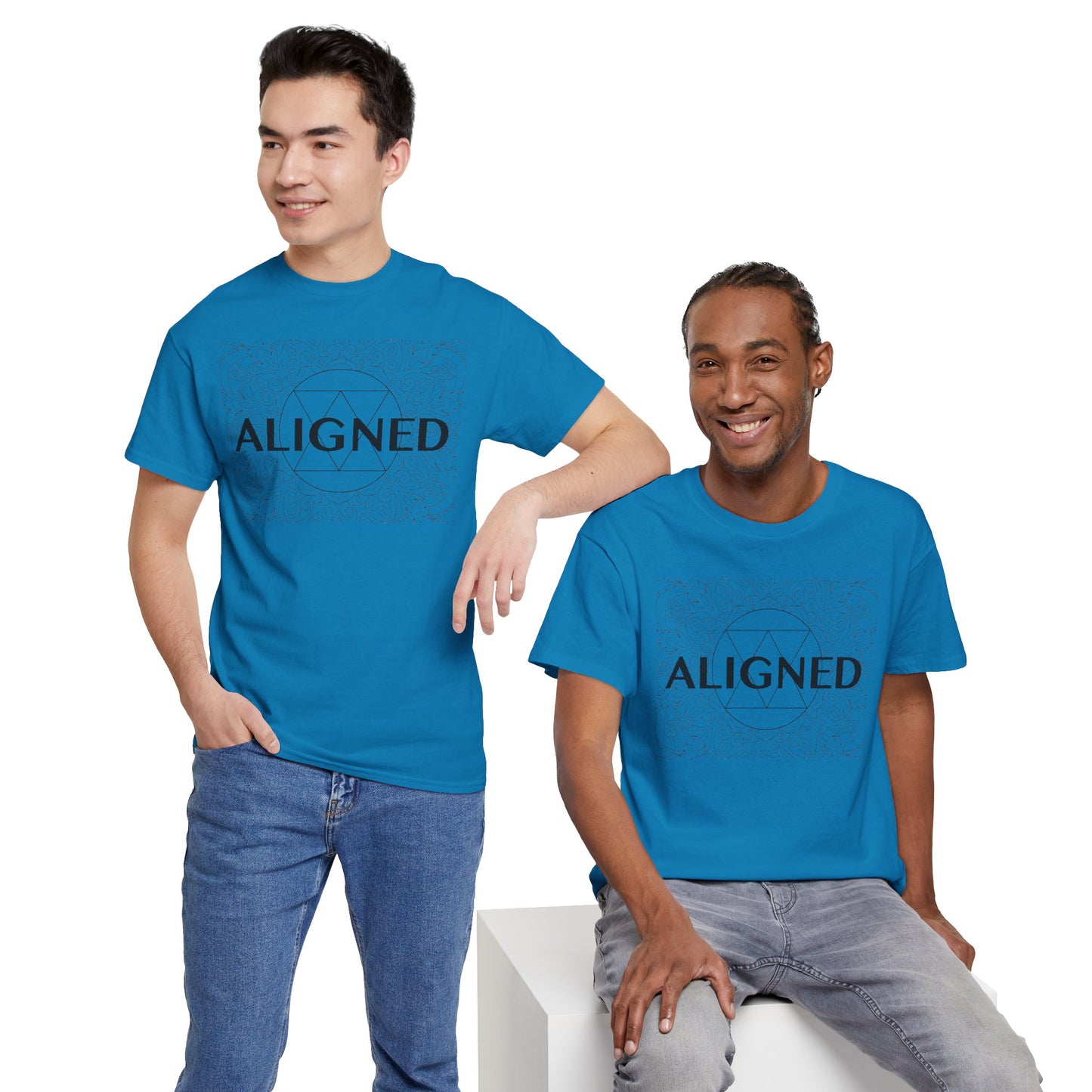 Aligned design Unisex Heavy Cotton Tee - Spiritual Graphic T-Shirt