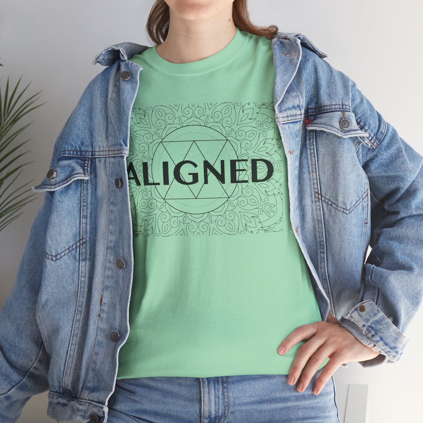 Aligned design Unisex Heavy Cotton Tee - Spiritual Graphic T-Shirt