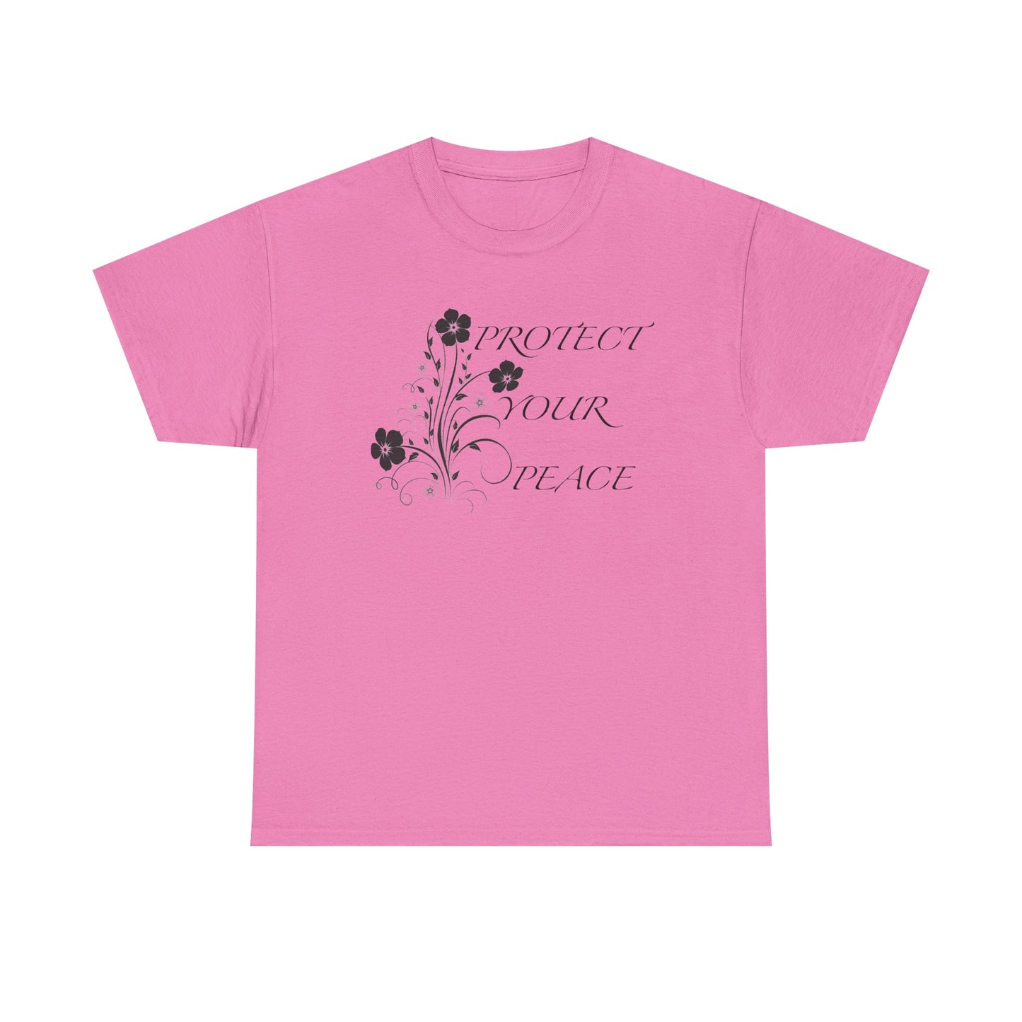 Unisex Floral Tee - "Protect Your Peace" - Unisex Floral Tee - Eco-Friendly Gift, Casual Outfit, Nature Lover Gift, Relaxed Fit
