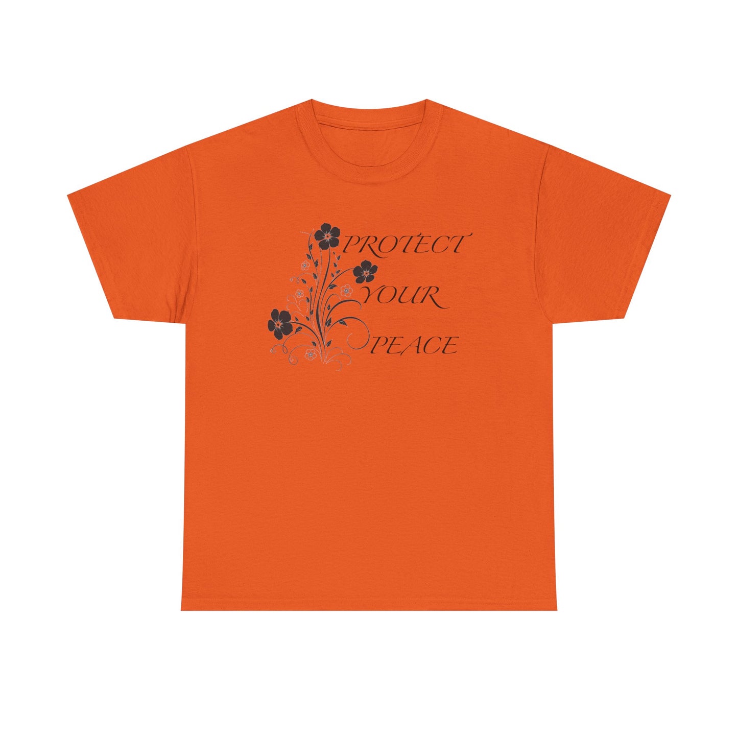 Unisex Floral Tee - "Protect Your Peace" - Unisex Floral Tee - Eco-Friendly Gift, Casual Outfit, Nature Lover Gift, Relaxed Fit