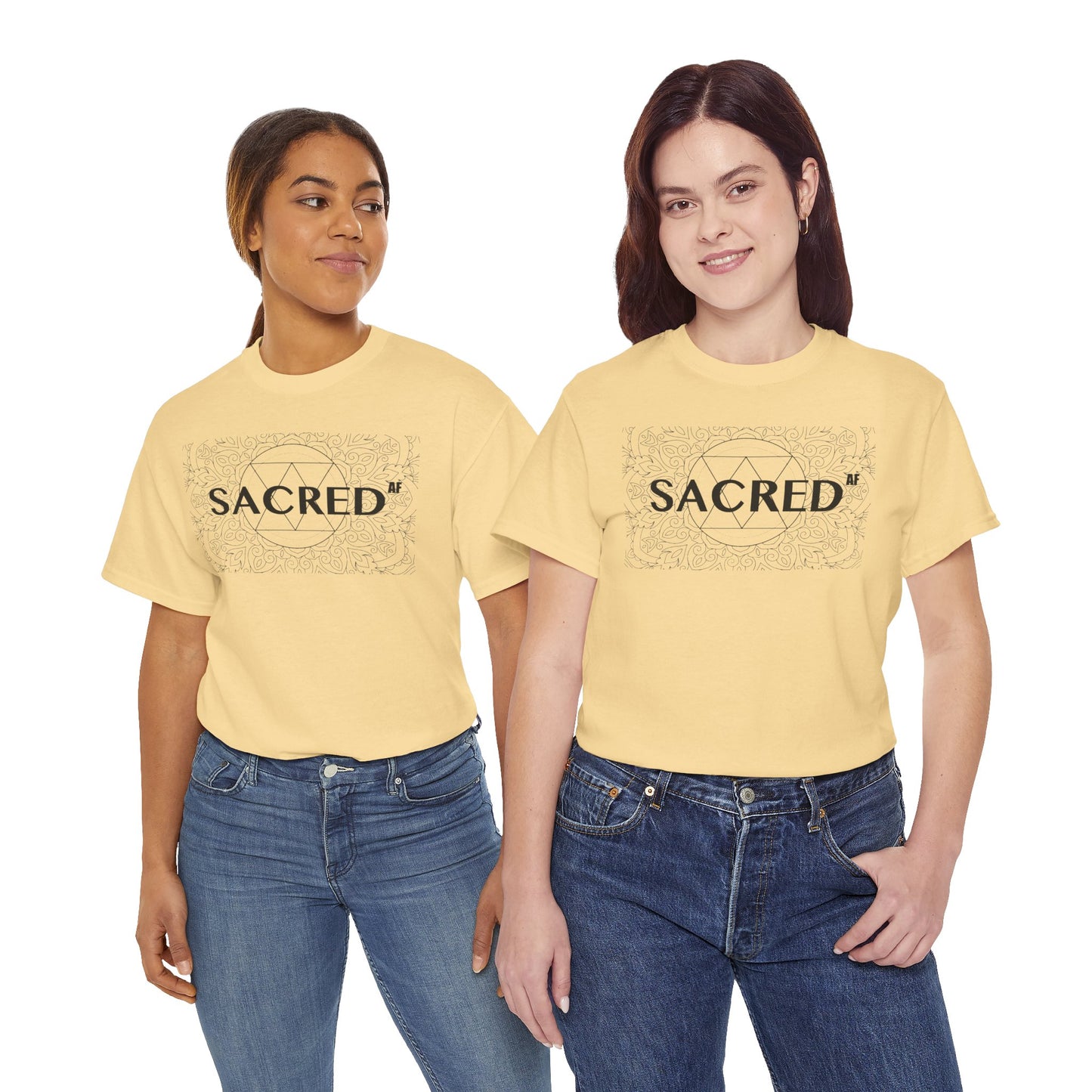 Sacred AF Unisex Heavy Cotton Tee - Spiritual Graphic T-Shirt